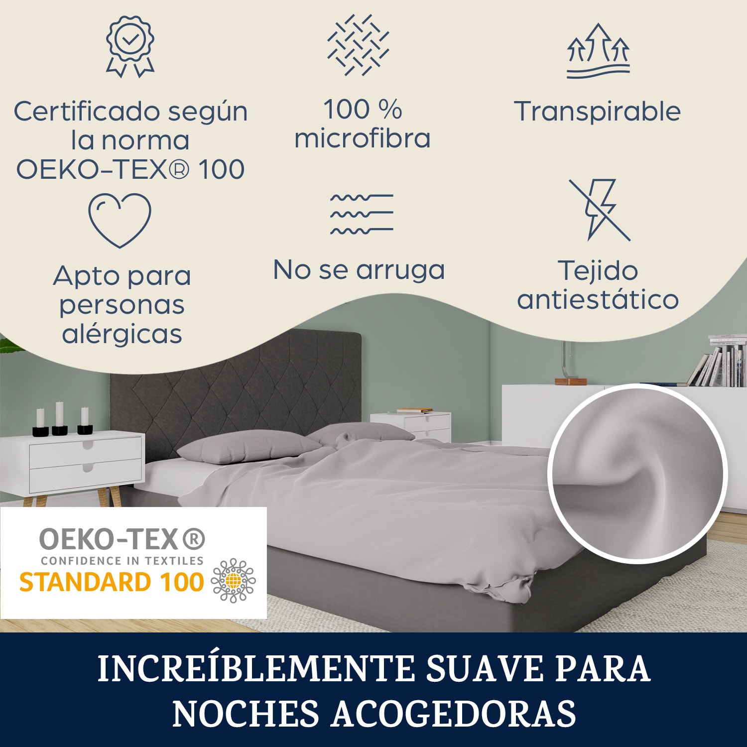 Juego de 2 fundas de almohada edición Soft Wonder 40x80 cm de microfibra 