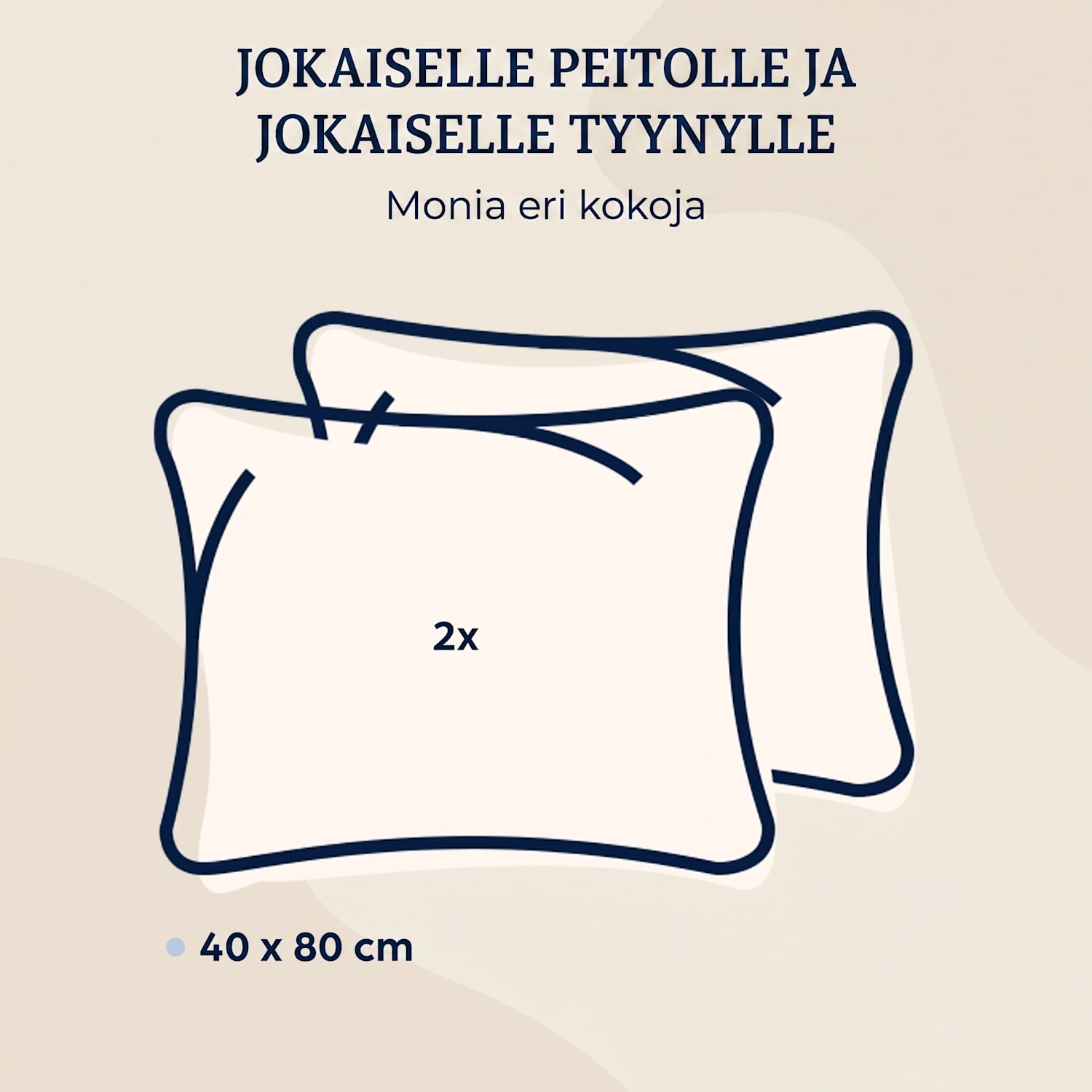Soft Wonder-Edition -tyynyliinat 2 kpl/pakkaus 40 x 80 cm mikrokuitu Hiekka
