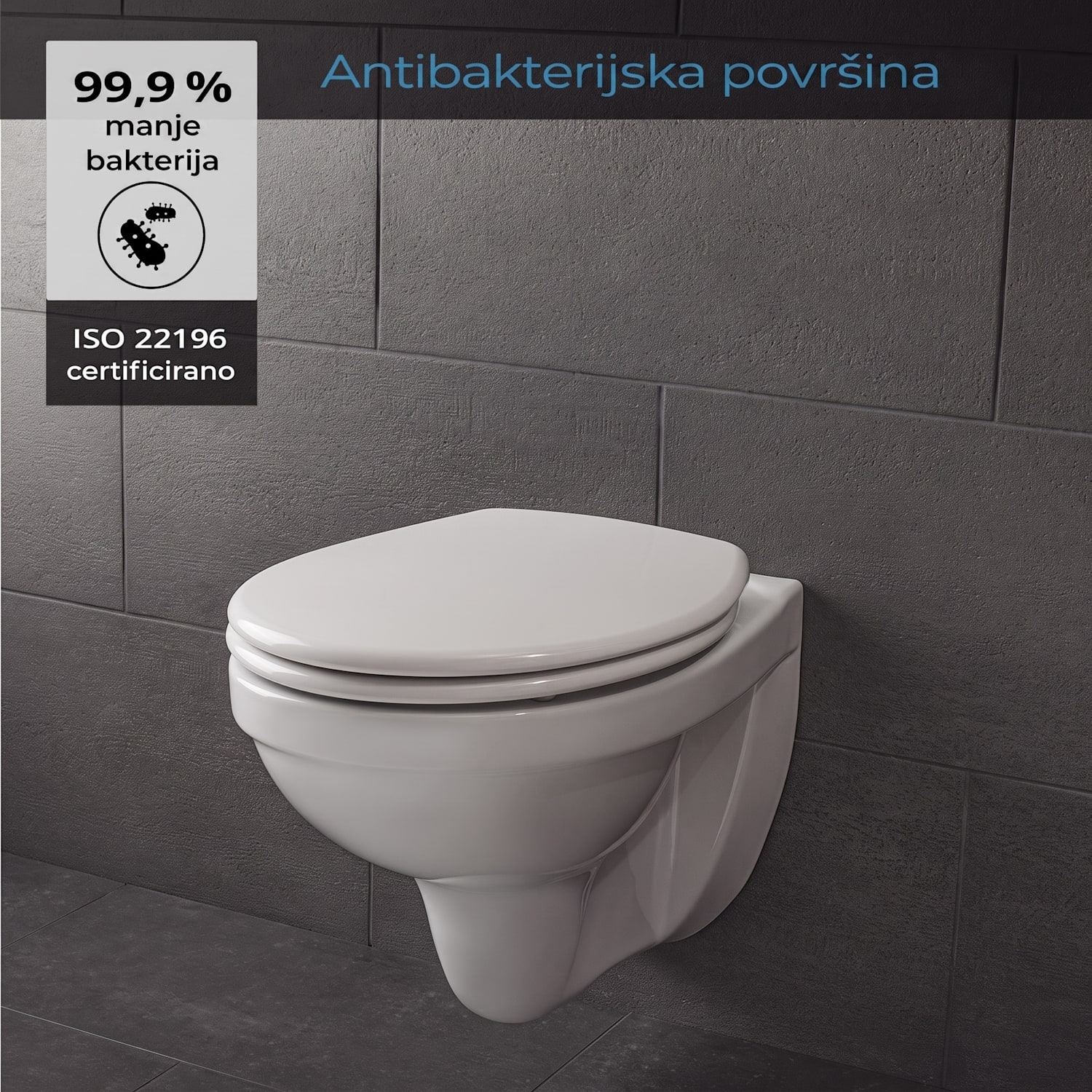 Celesto, wc daska, O-oblik, automatsko preklapanje, antibakterijska, bijela 