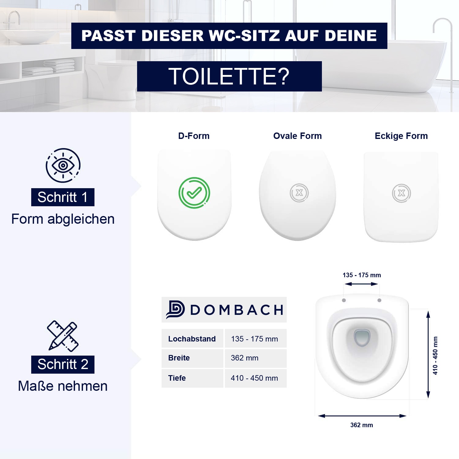 Senzano Toilettendeckel D-Form Absenkautomatik antibakteriell 