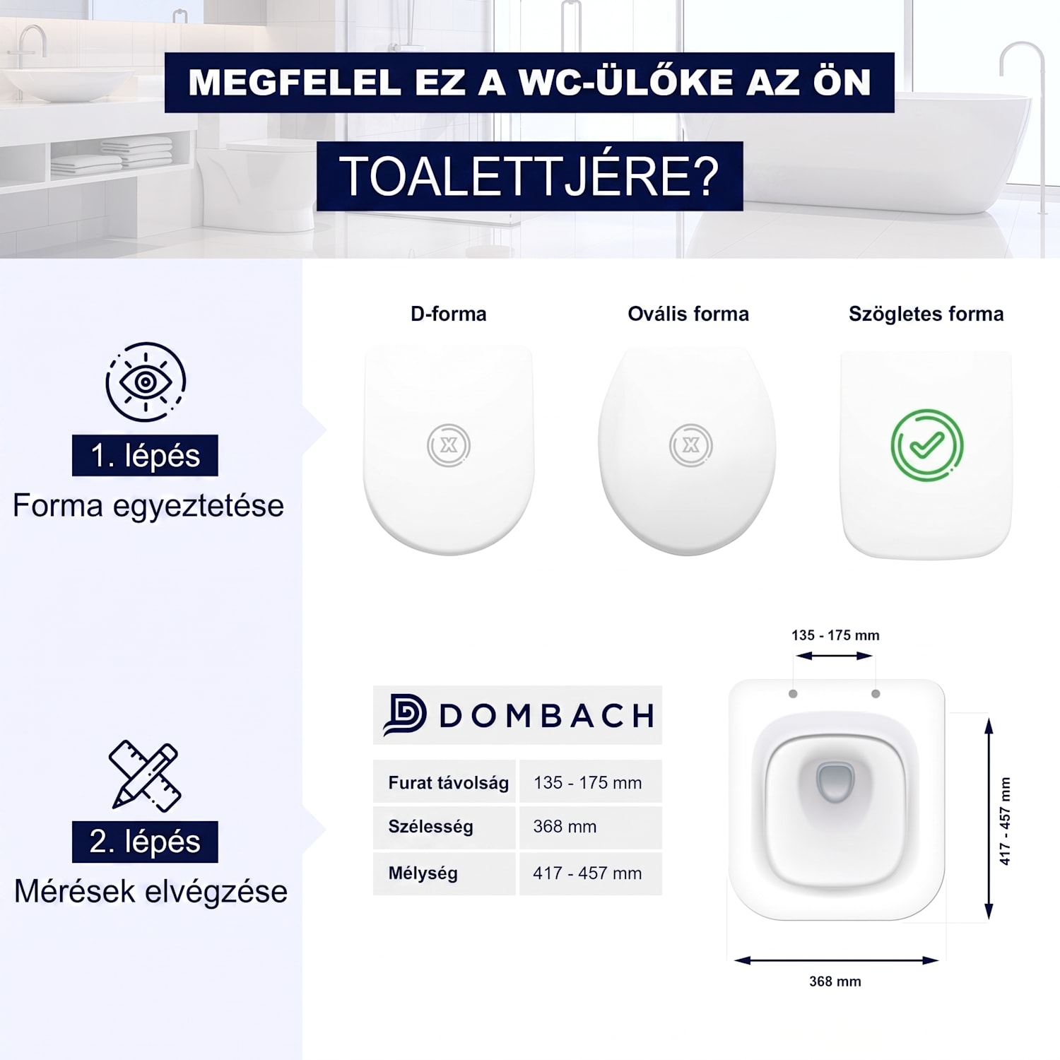 Lamera, WC-ülőke, négyzet alakú, automatikus lecsukódás, antibakteriális, fehér 