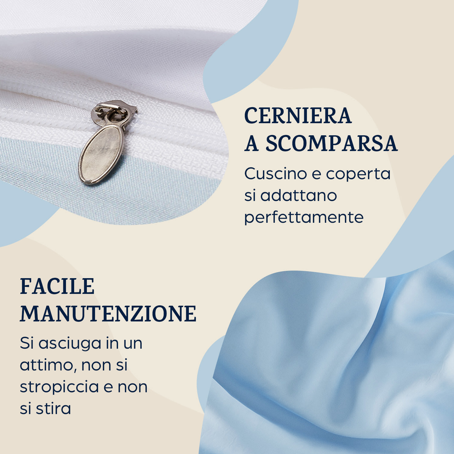 Soft Wonder-Edition, biancheria da letto, 200x200 cm Azzurrino