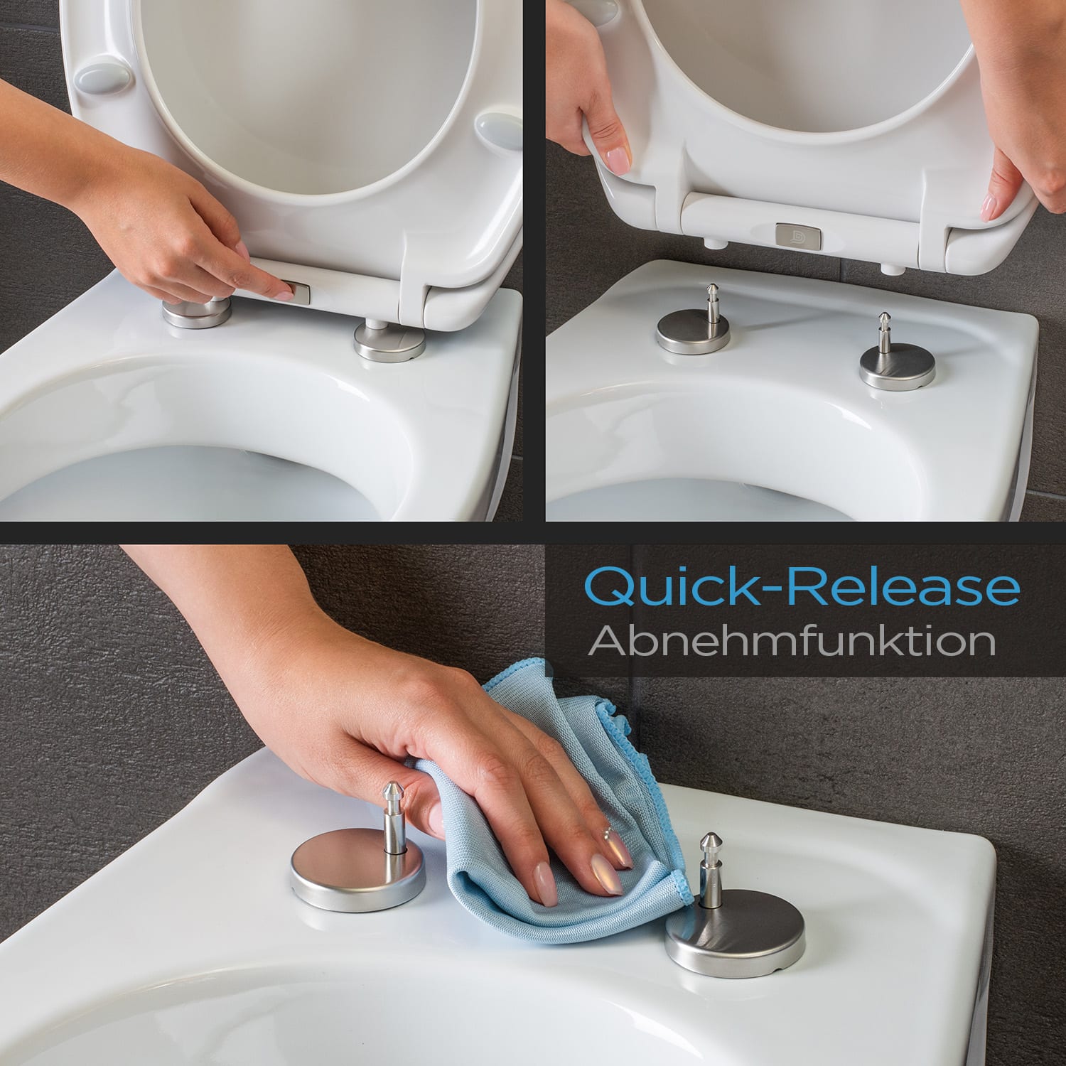 Kaiana Toilettendeckel O-Form Absenkautomatik antibakteriell 