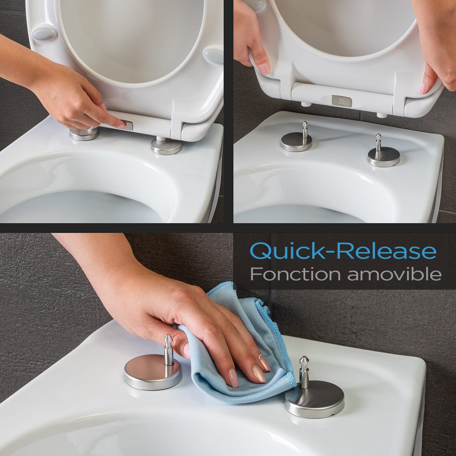 Dombach Kaiana - Abattant WC avec Frein de Chute - Premium Siège de Toilette Antibactérien - Forme en O 