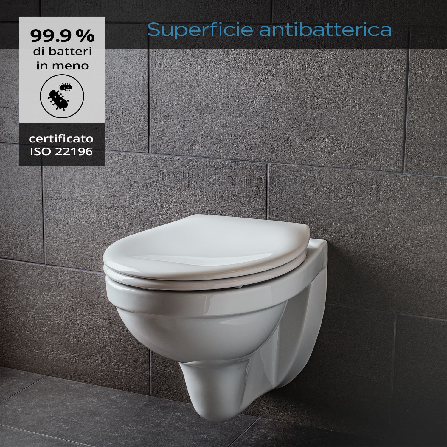 Kaiana, Tavoletta per WC, Forma a O, Abbassamento Automatico, Antibatterica 