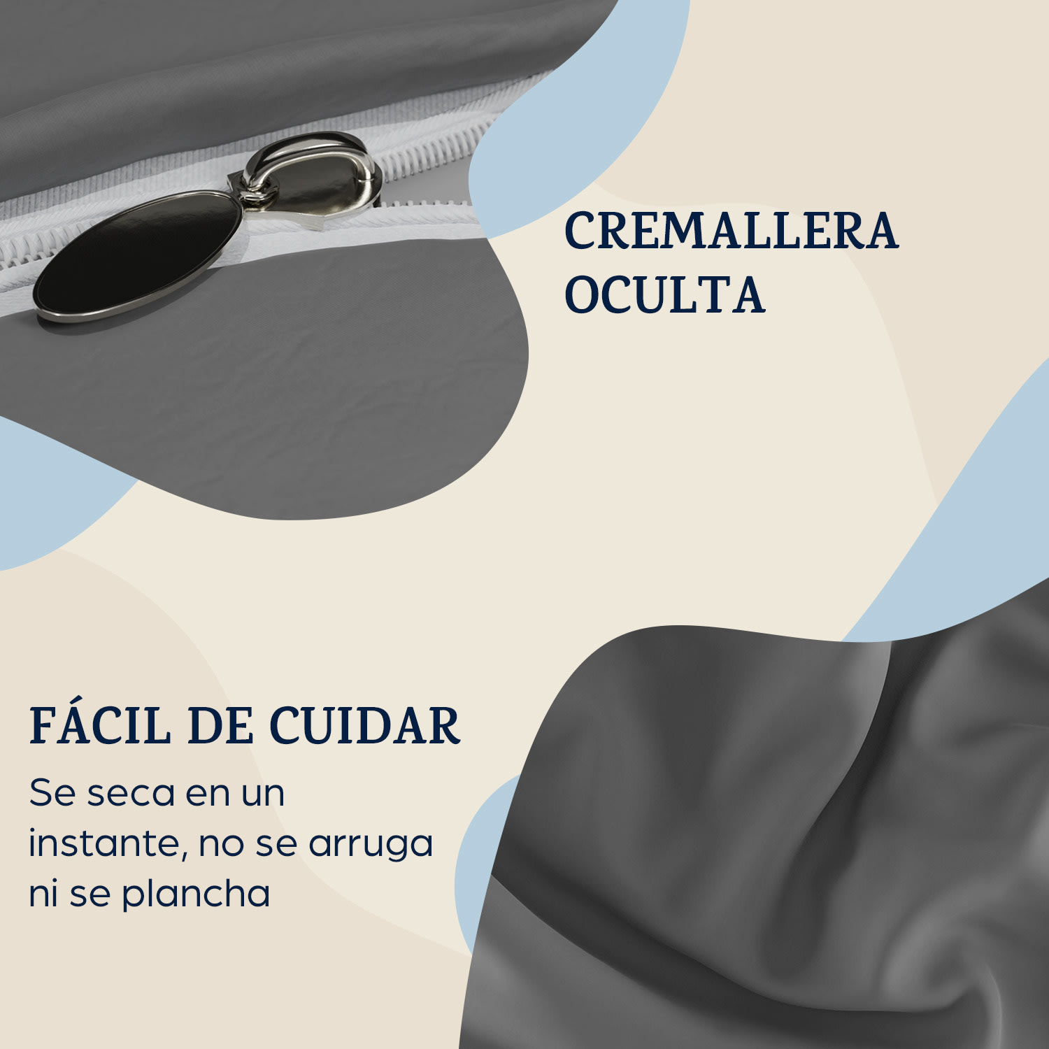 Juego de 2 fundas de almohada edición Soft Wonder 40x80 cm de microfibra Gris Oscuro