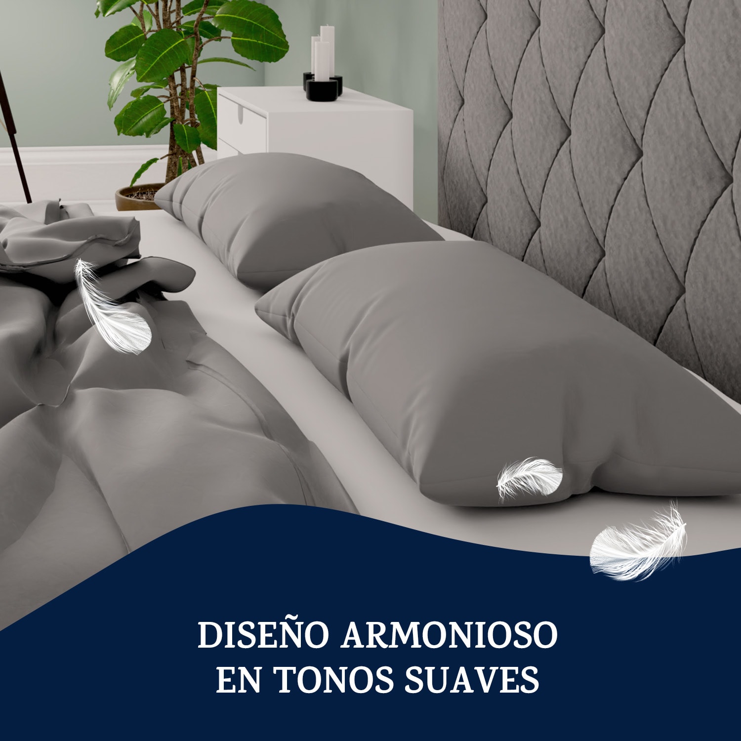 Juego de 2 fundas de almohada edición Soft Wonder 40x80 cm de microfibra Gris Oscuro