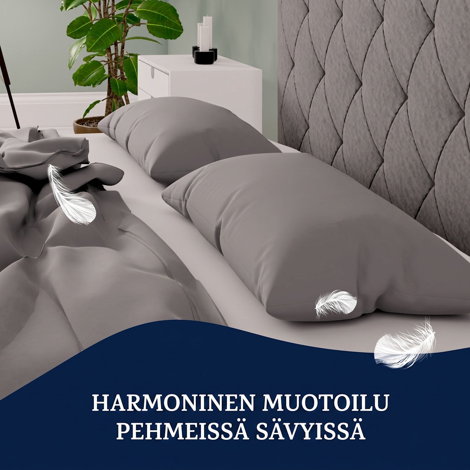 Soft Wonder-Edition -tyynyliinat 2 kpl/pakkaus 40 x 80 cm mikrokuitu Tummanharmaa