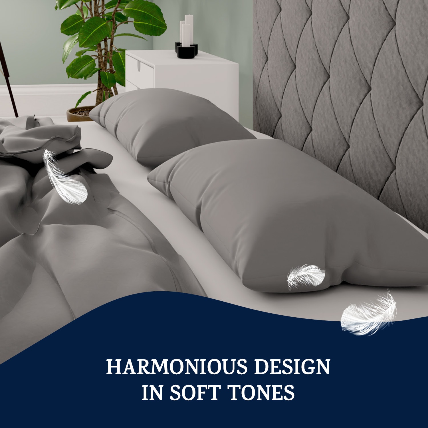 Soft Wonder-Edition, prevleka za vzglavnik, komplet 2 kosov, 40 × 80 cm, mikrovlakna Temno siva