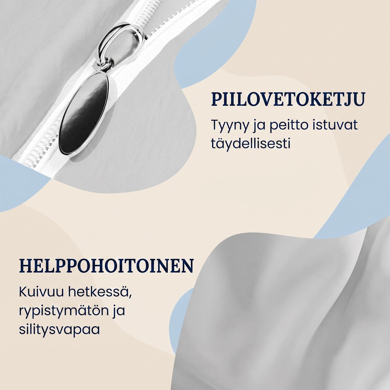 Traumwolle, puuvillaflanellipussilakana, 155 x 220 cm Vaaleanharmaa
