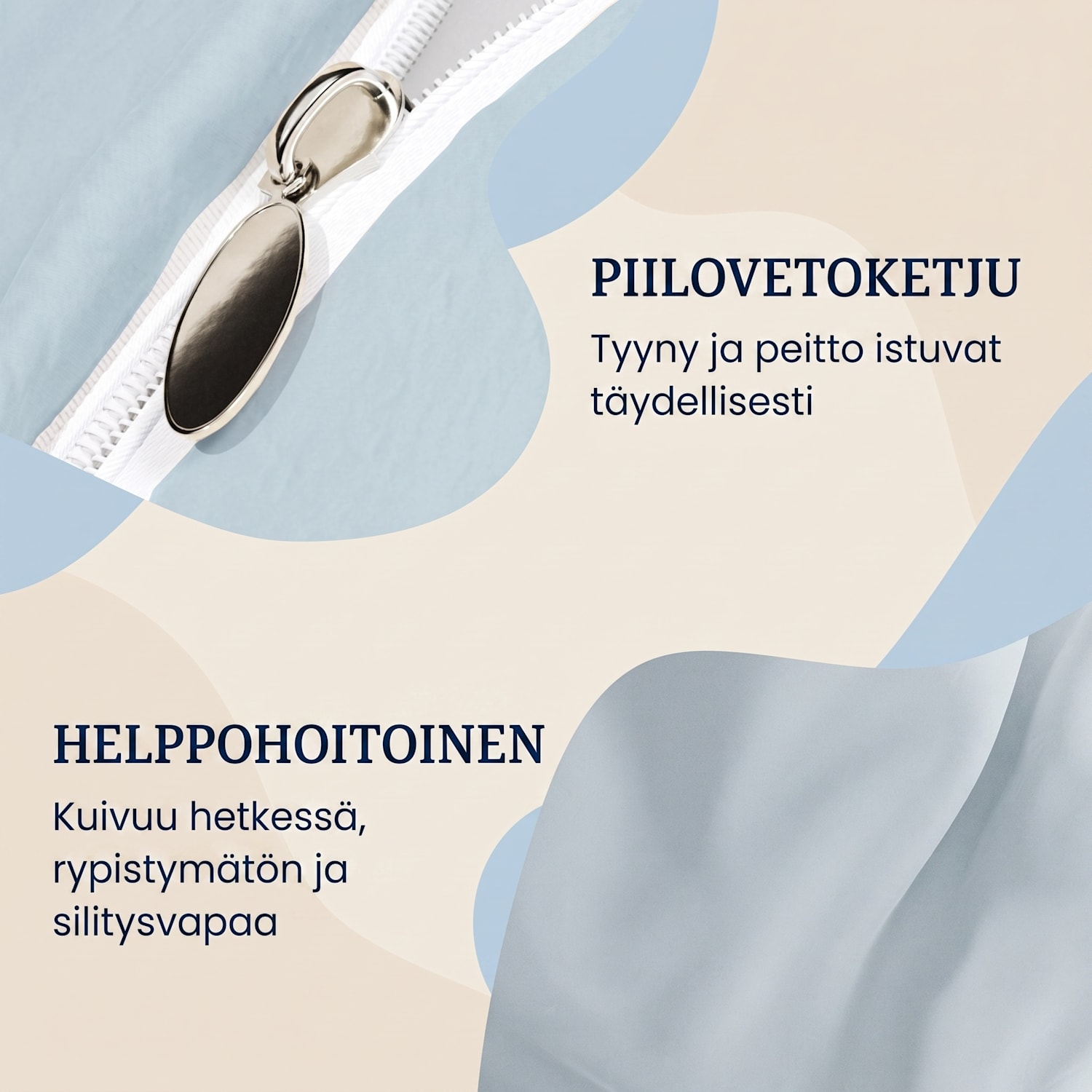 Traumwolle, puuvillaflanellipussilakana, 200 x 200 cm Vaaleansininen