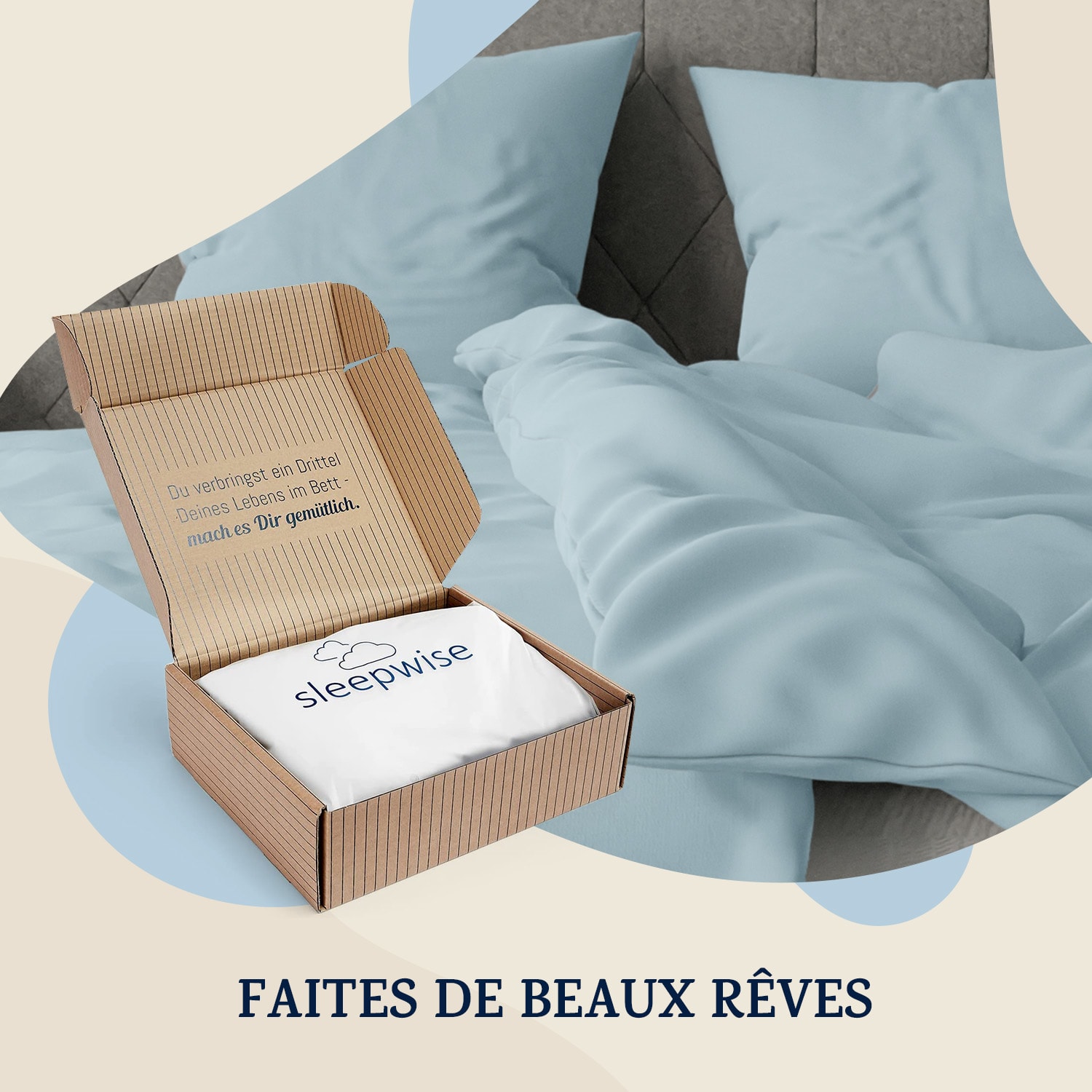 Traumwolle biber beddengoed 200x200 cm Lichtblauw