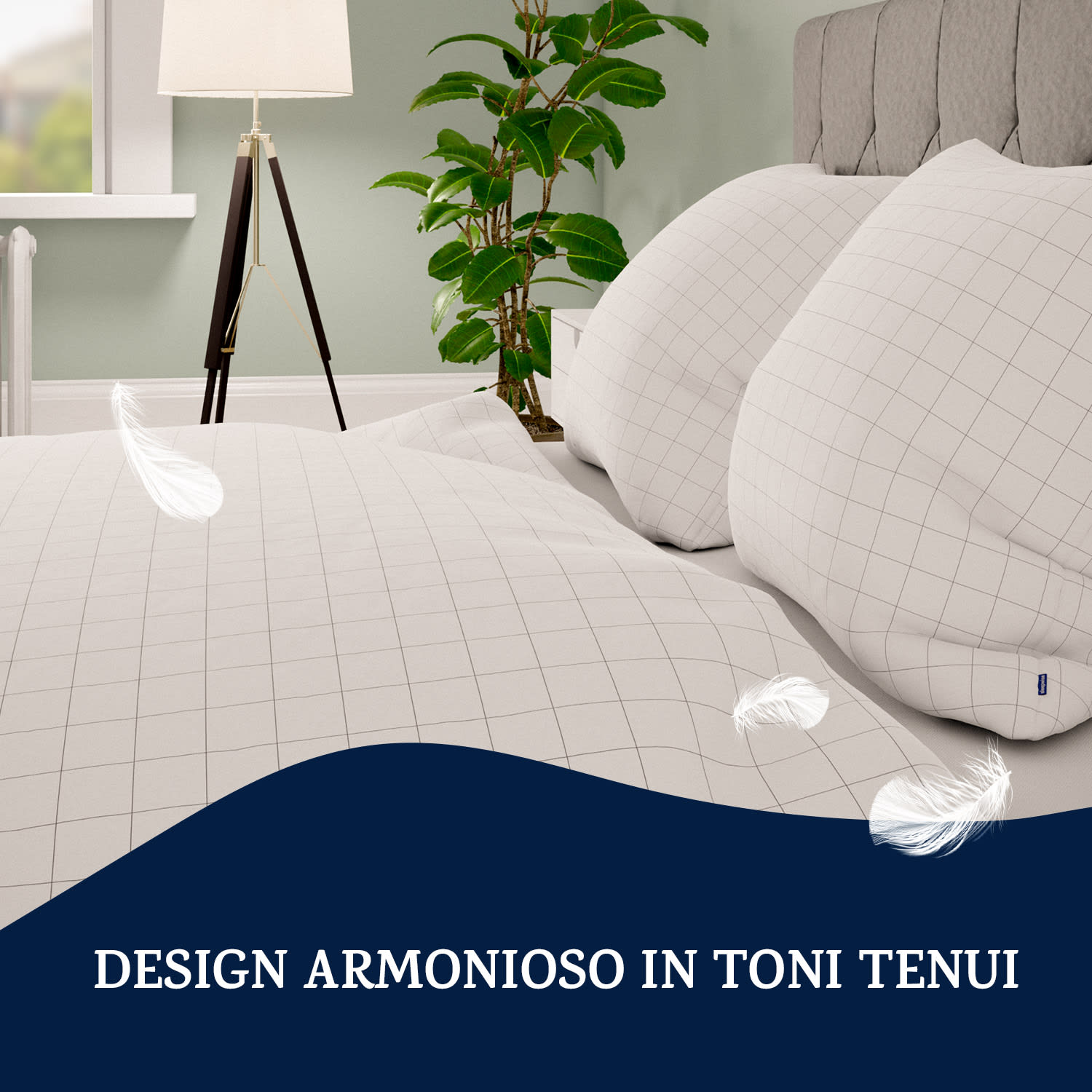 Soft Wonder-Edition Copripiumino 200x200 cm Grigio / Bianco A Quadretti