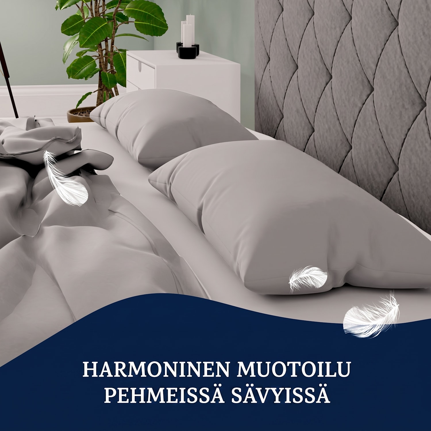 Soft Wonder-Edition -tyynyliinat 2 kpl/pakkaus 40 x 80 cm mikrokuitu Vaaleanharmaa