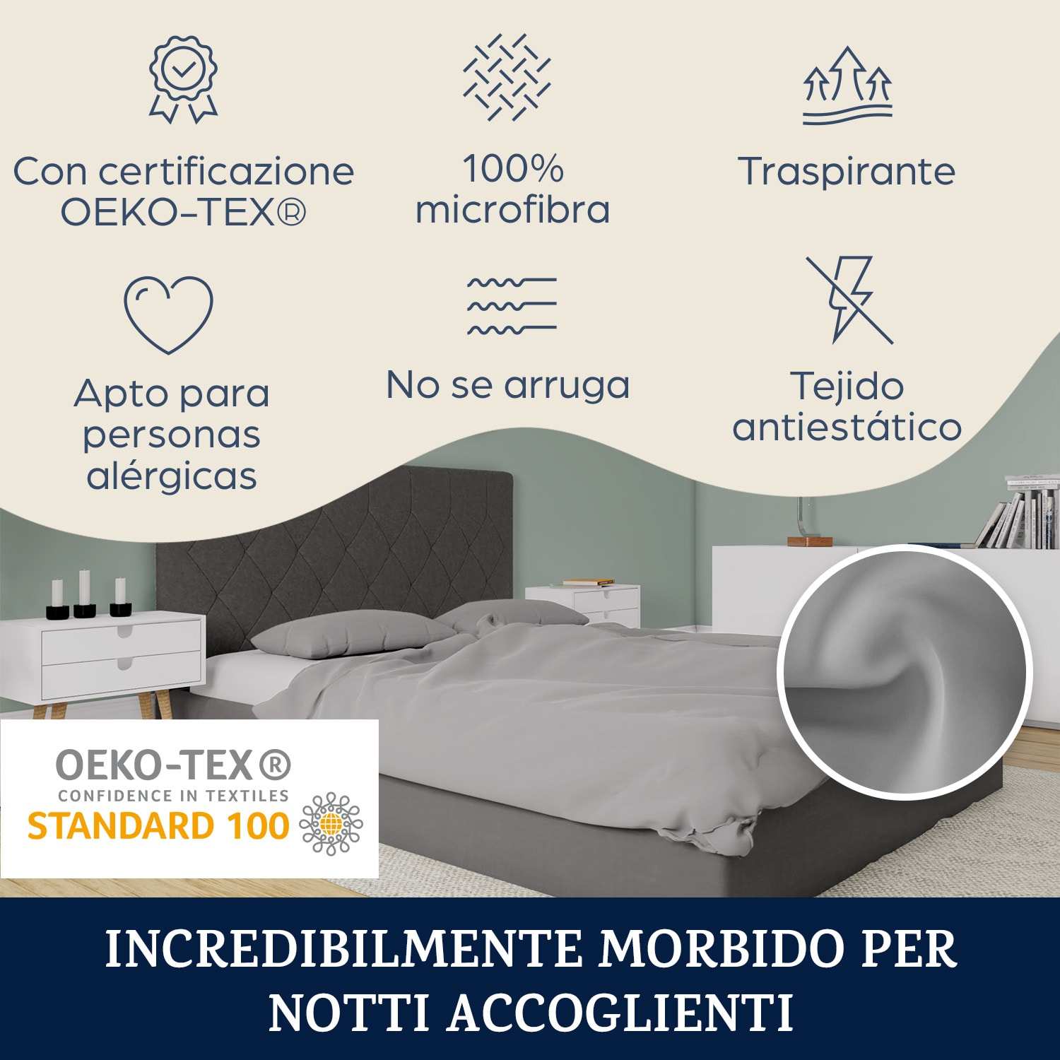 Soft Wonder-Edition Set di 2 Federe da 40x80 cm Microfibra 