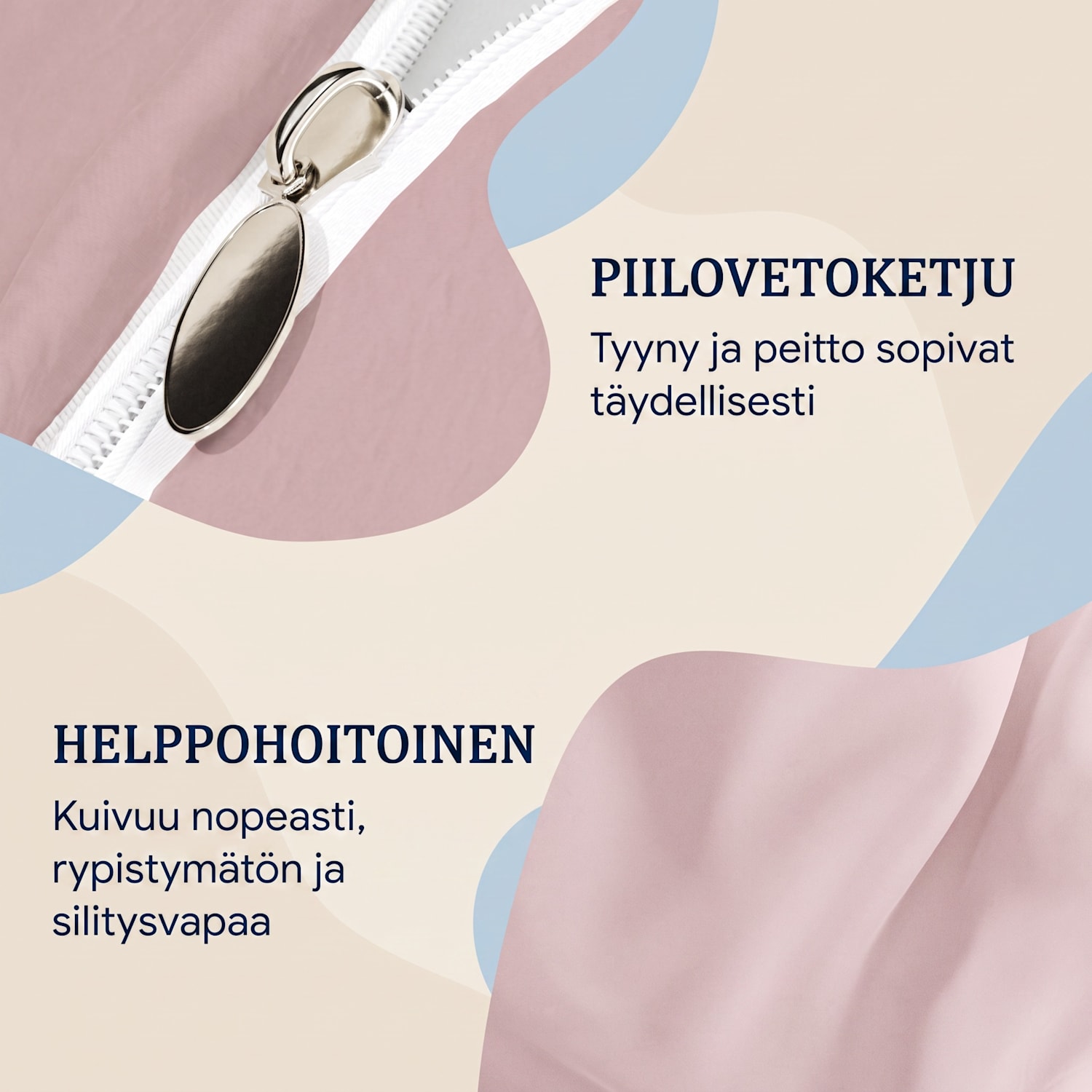 Traumwolle, puuvillaflanellipussilakana, 200 x 200 cm Roosa