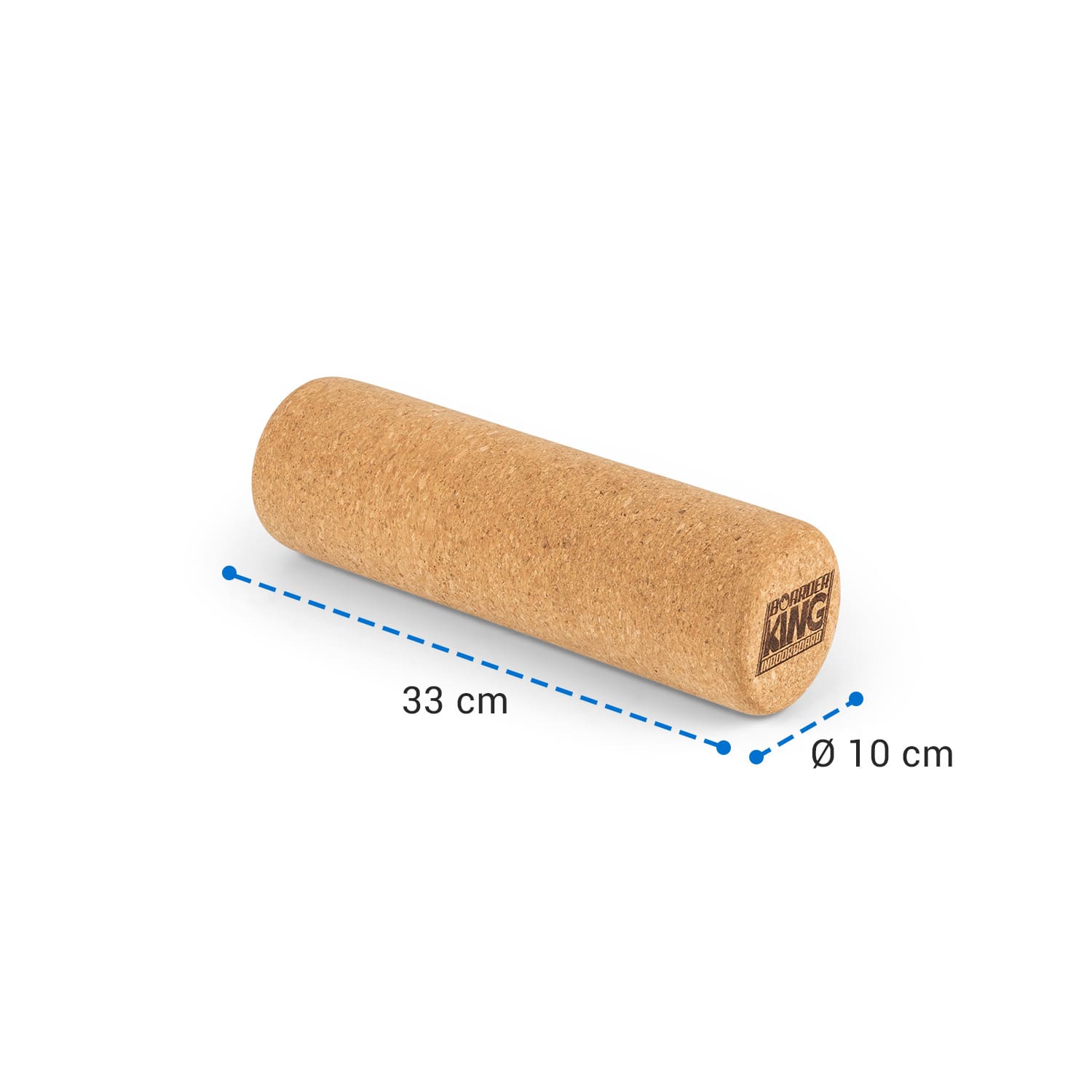 Корков цилиндър за балансираща дъска, фасциалне цилиндър, масажен цилиндър, фитнес цилиндър 10 x 33 cm