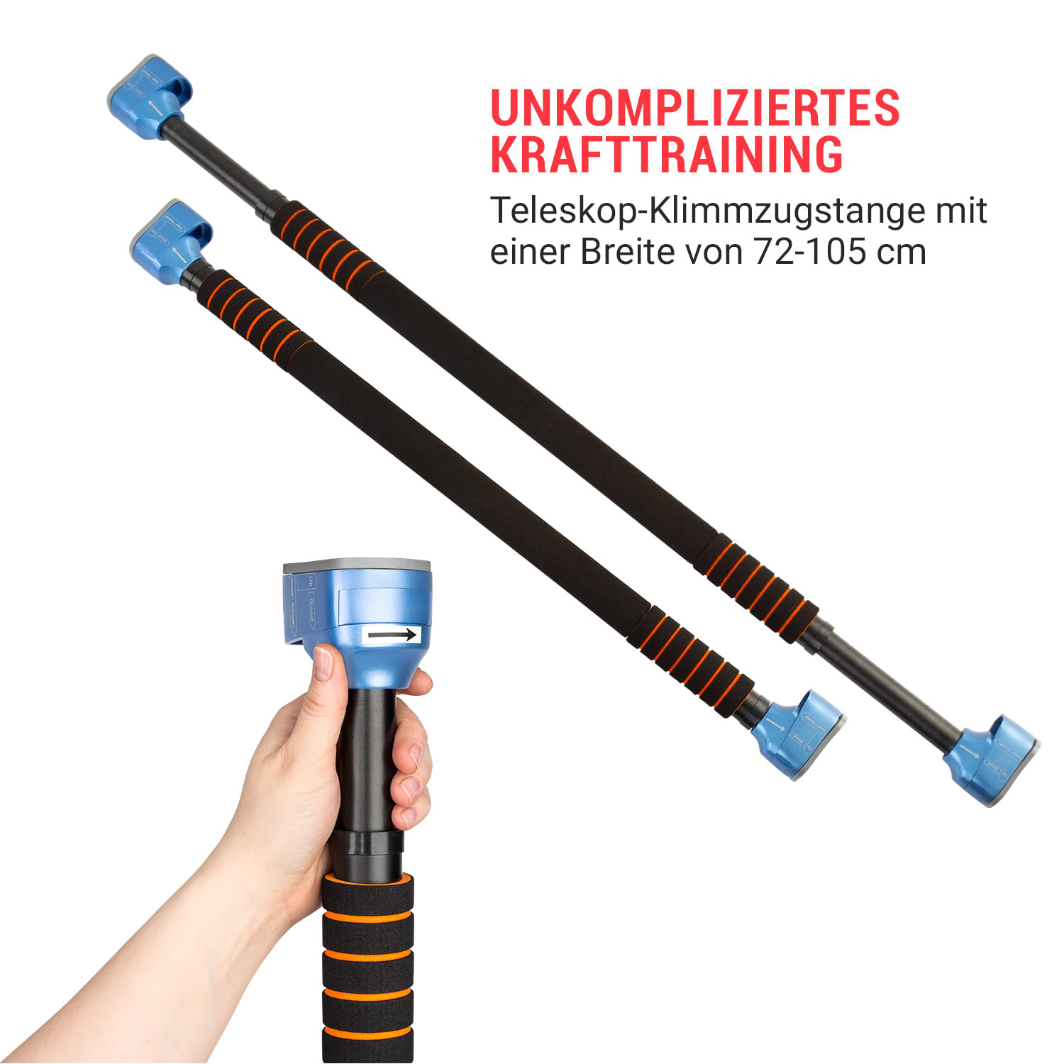 Teleskop-Klimmzugstange mit Absturzsicherung 78-110cm bis 120kg 