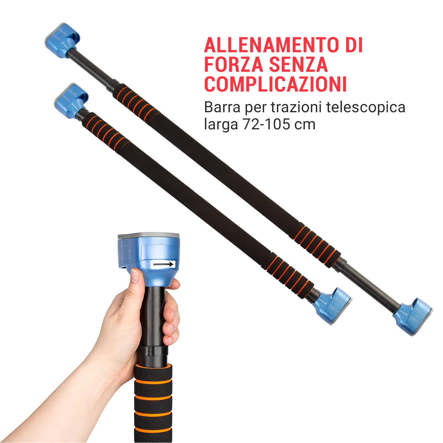 Asta telescopica per trazioni con protezione anticaduta, 78-110cm, fino a 120kg 