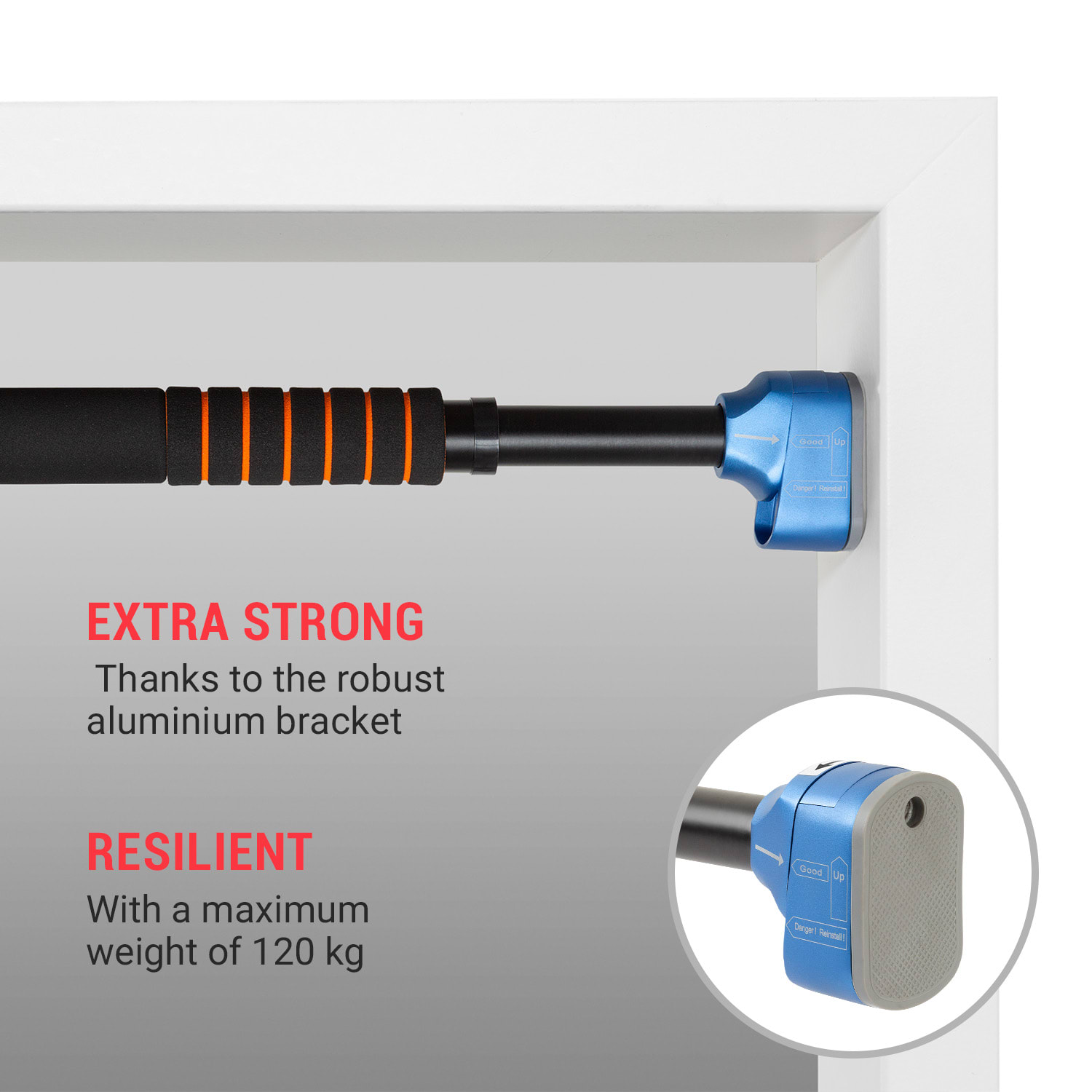 Barra telescópica com proteção contra queda de 78-110 cm até 120 kg 