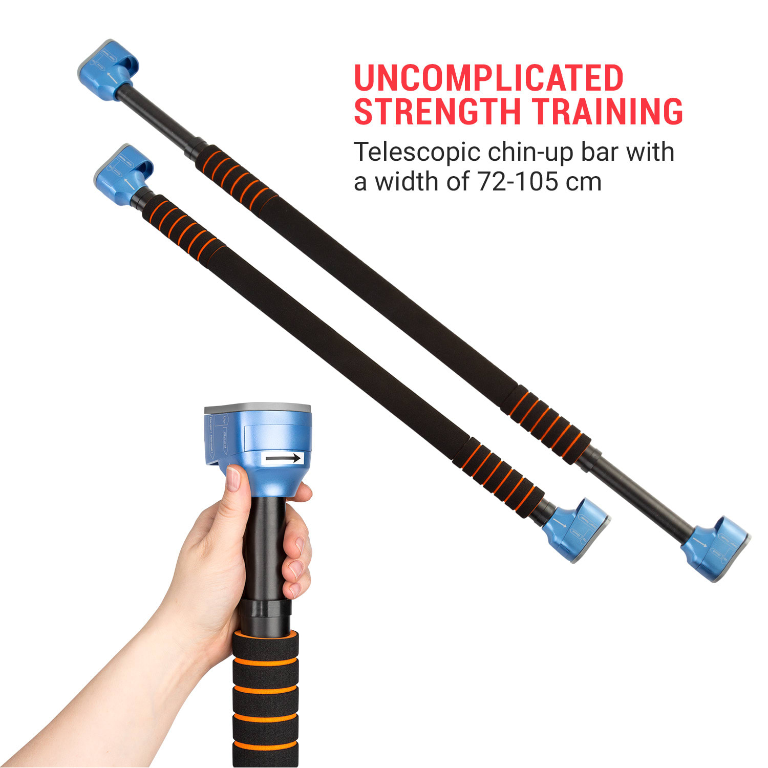 Barra telescópica com proteção contra queda de 78-110 cm até 120 kg 