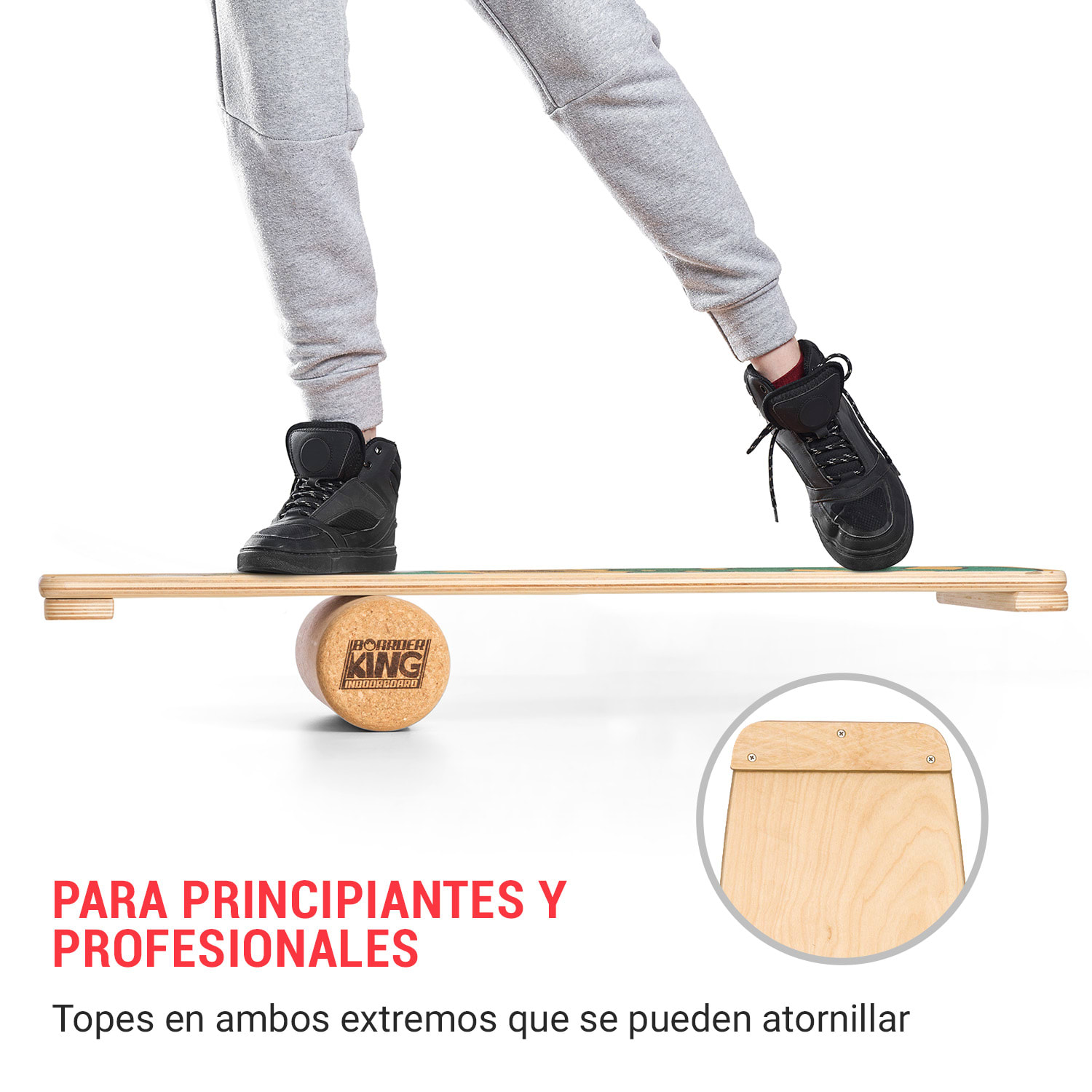 Indoorboard Edición Limitada Wakeboard tabla de equilibrio + Esterilla + Rodillo de madera / corcho 