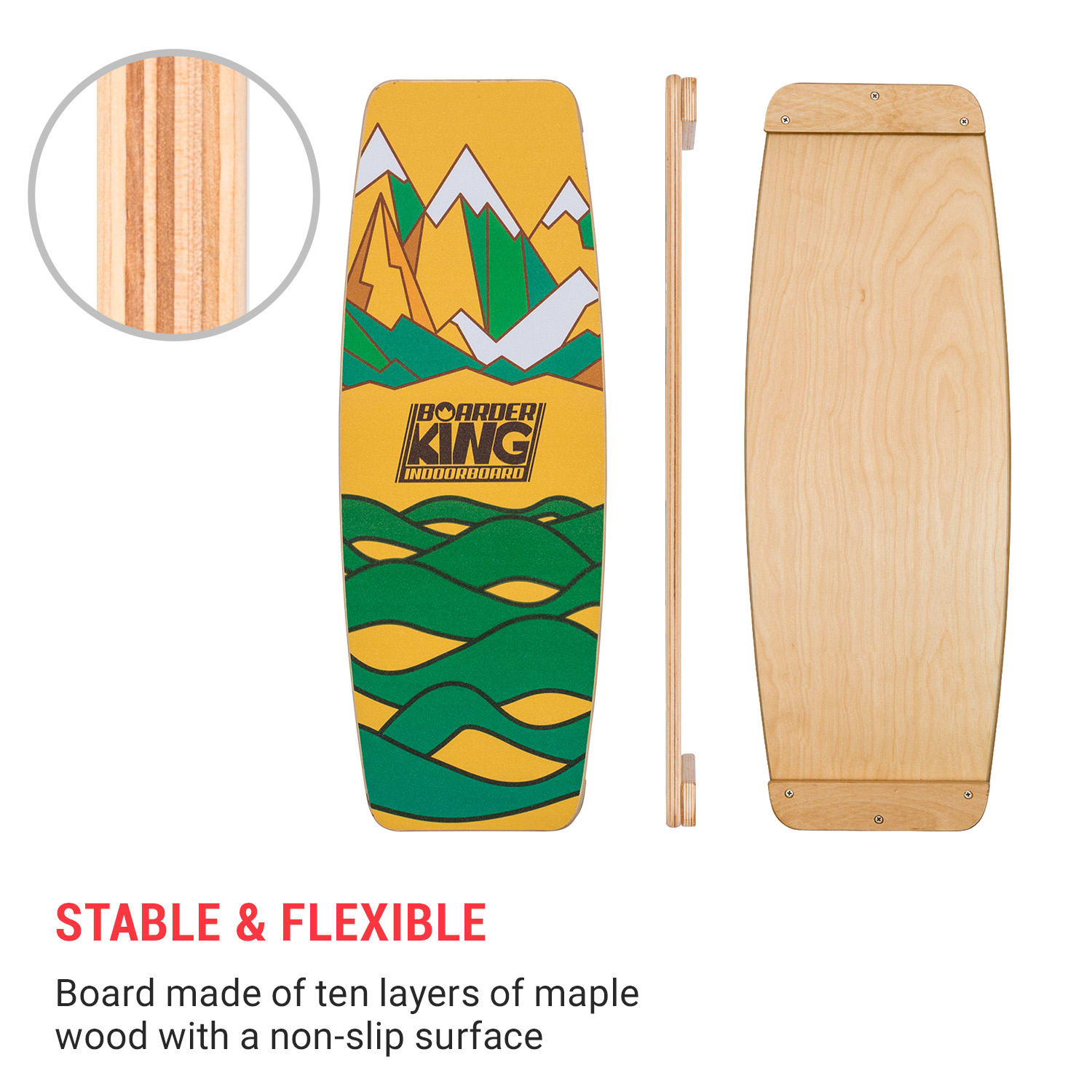 Inboardboard Limited Edition Wakeboard, placă pentru echilibru, covor, cilindru, lemn / plută Multi