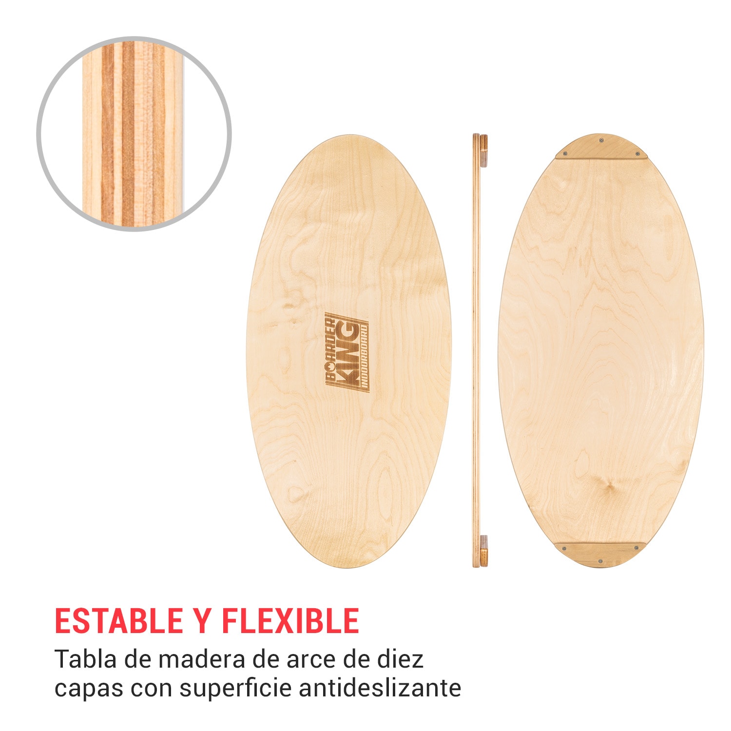 Indoorboard Allrounder Tabla de equilibro + Esterilla + Rodillo Madera/Corcho Arce