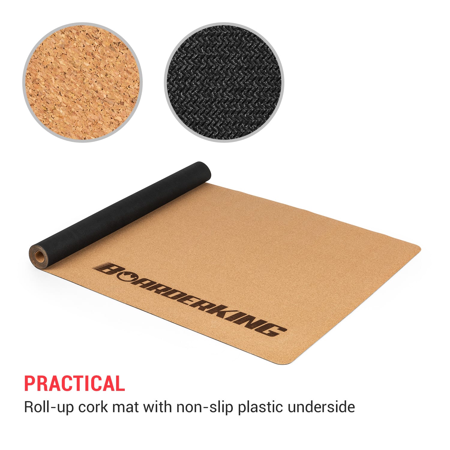 Indoorboard Classic, deska do balansowania + mata + wałek, drewno/korek, czerwona Multi