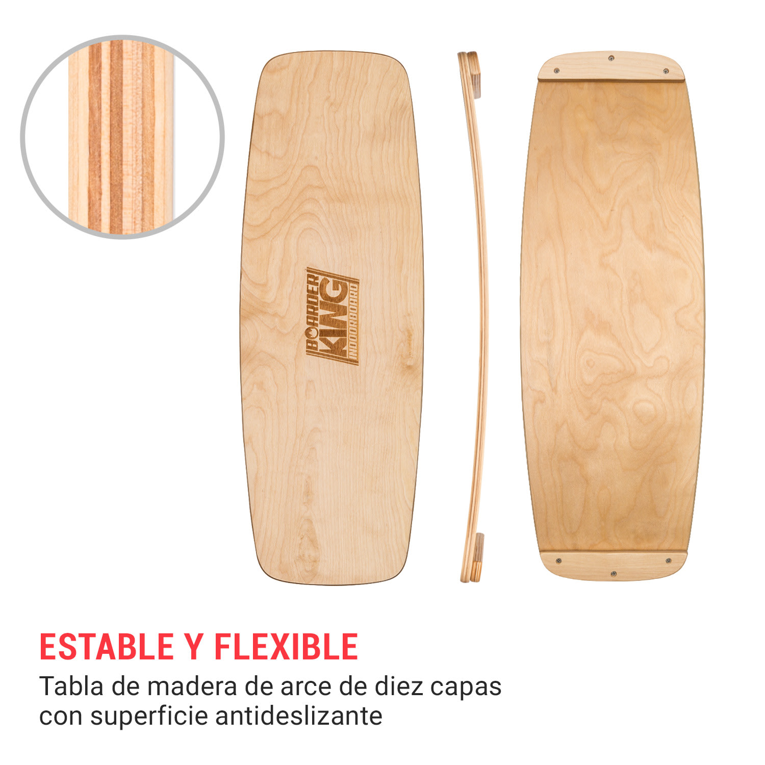 Tabla de equilibrio curva para interiores + esterilla + Rollo de madera / corcho Arce