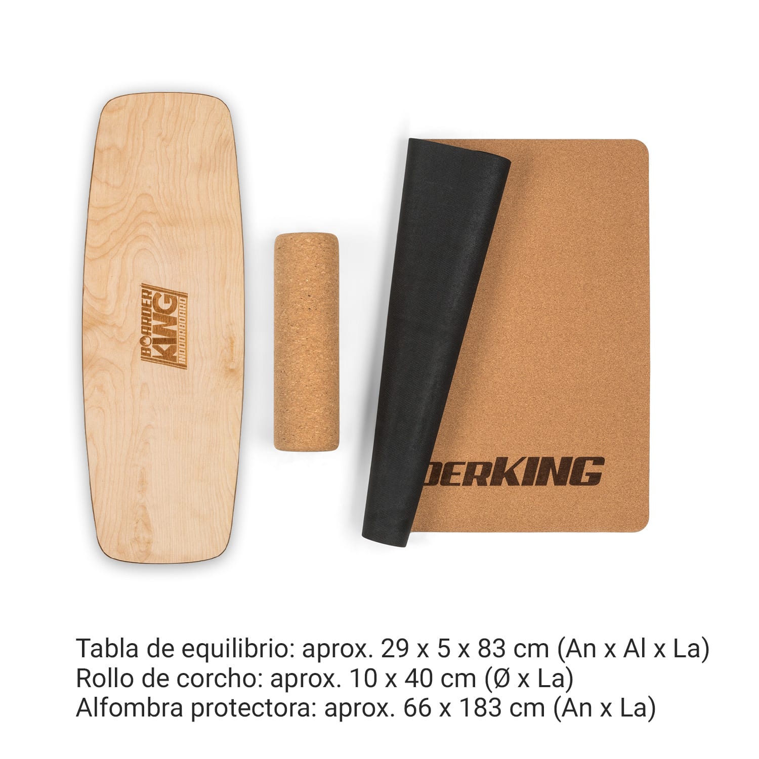Tabla de equilibrio curva para interiores + esterilla + Rollo de madera / corcho Arce
