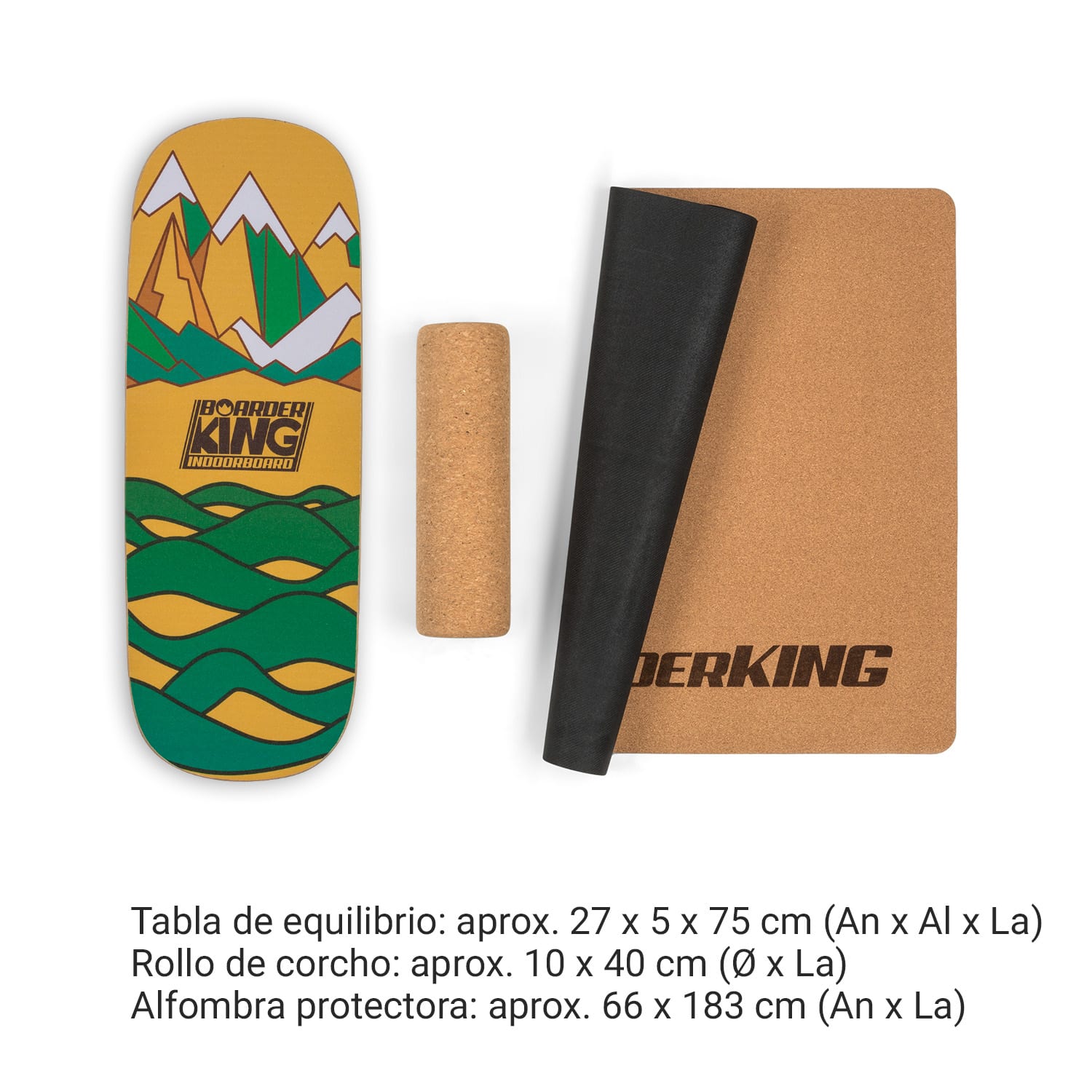 Tabla de equilibrio interior Flow + Esterilla + Rollo madera / corcho 