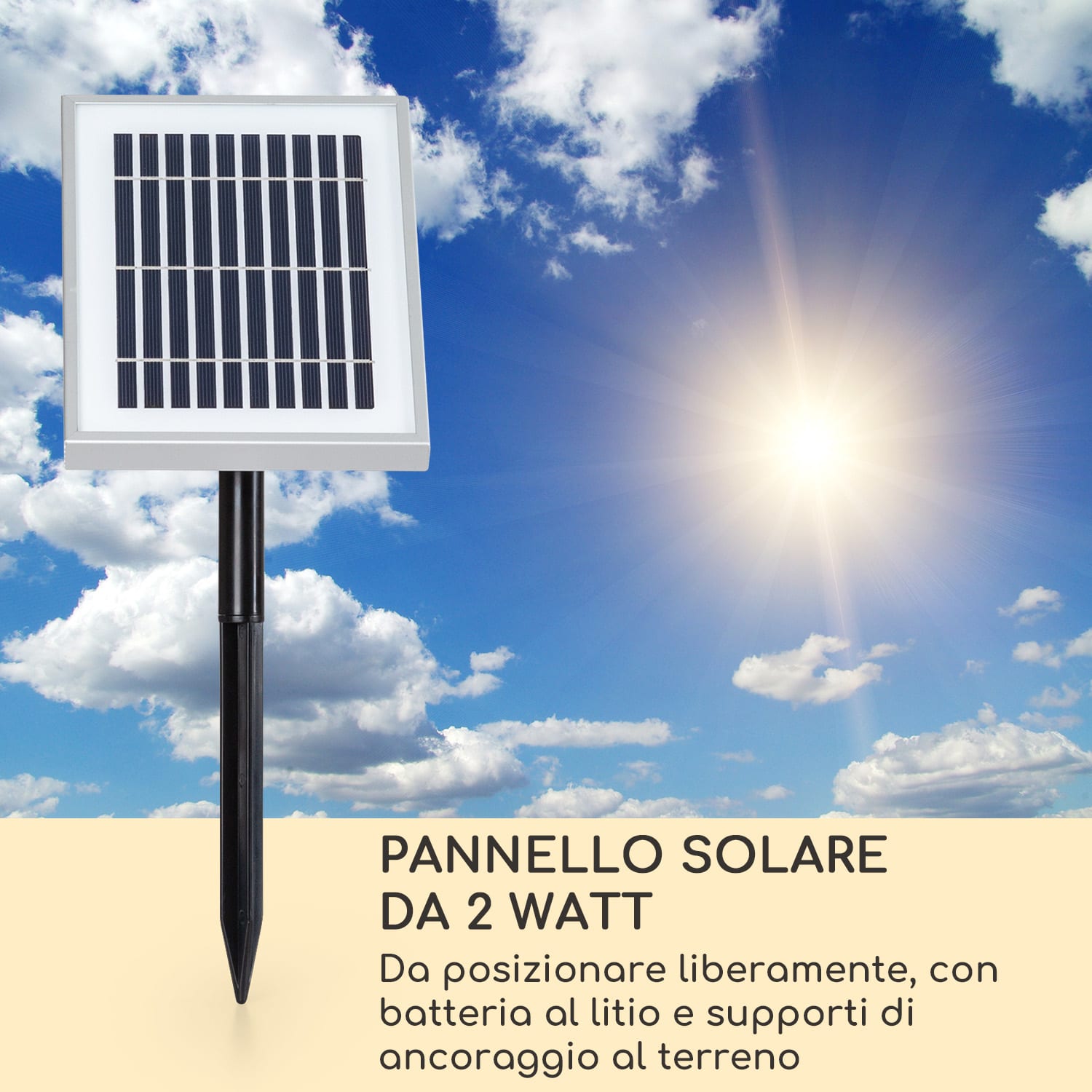 Löwenstein, fontana a parete, pompa solare, materiale: poliresina, 4 LED bianchi, cavo da 5 m, 2W 