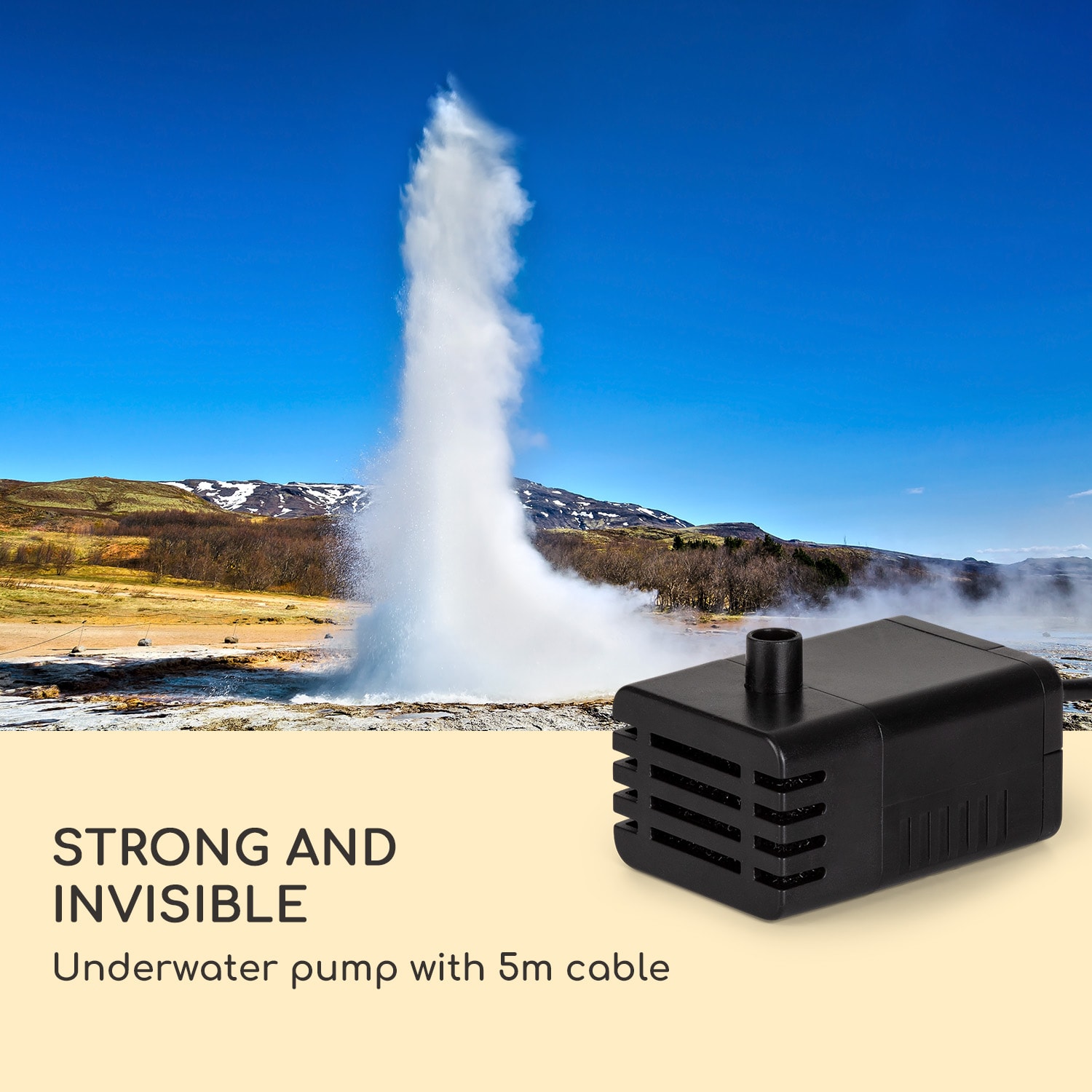 Löwenstein, nástenná fontána, 2 W, solárne čerpadlo, materiál: polyresin, 4 biele LED diódy, 5 m kábel 