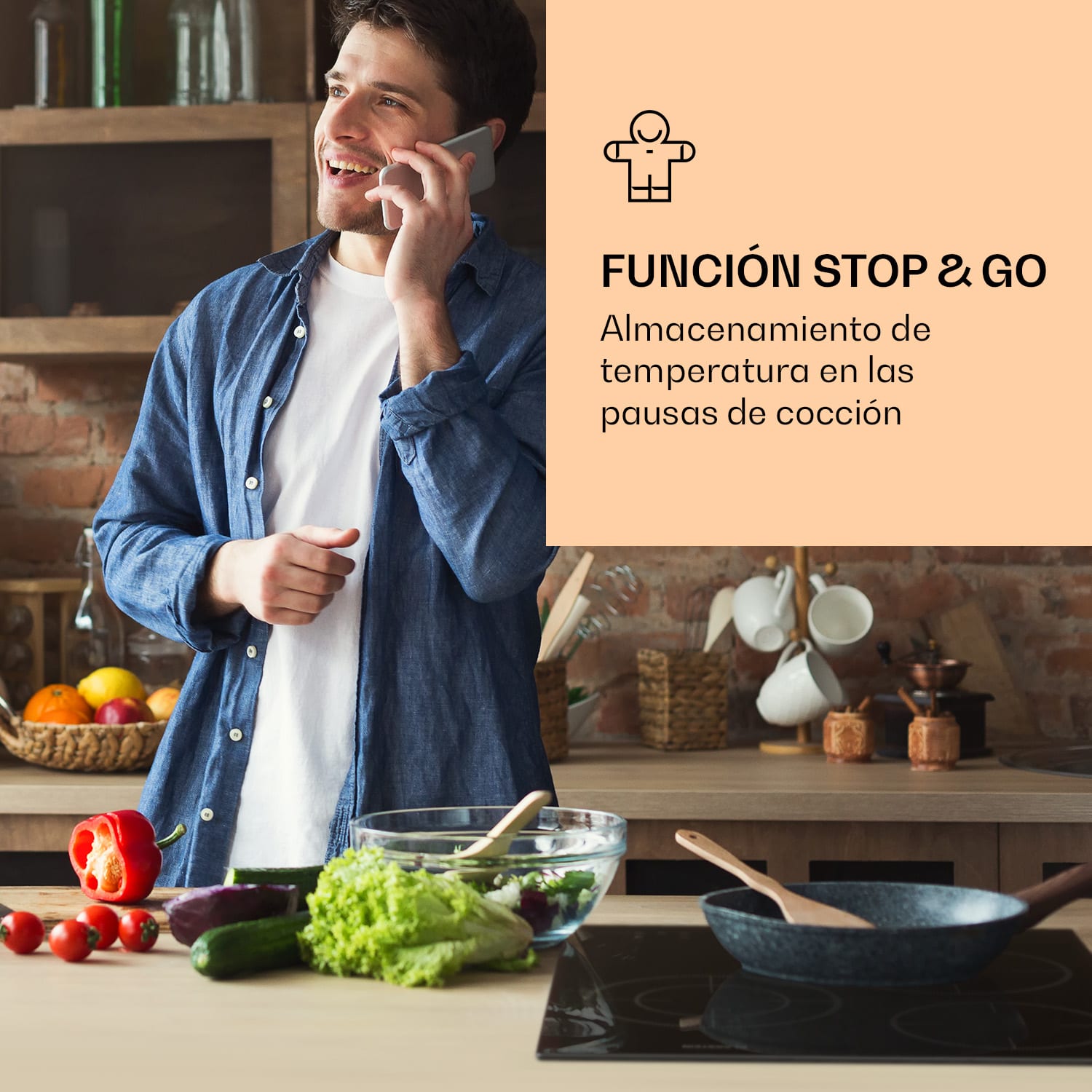 Virtuosa 3 Slim Cooktop 3 Ranges 5000 W Dualzone Timer Ceramic 45 cm | Doble | Sin marco