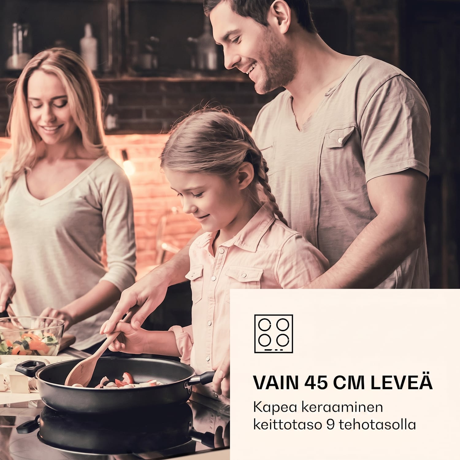 Virtuosa 3 Slim -keittotaso 3 astetta 5000 W kaksi vyöhykettä ajastin keraaminen 