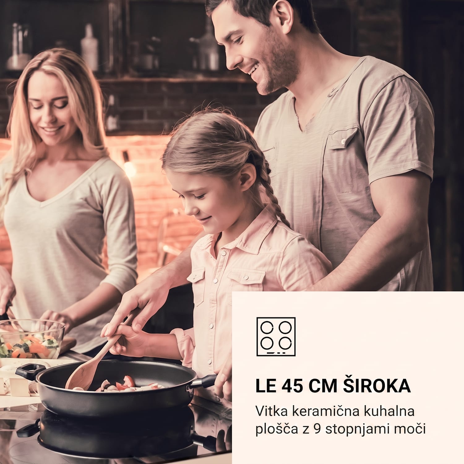 Virtuosa 3 Slim, kuhalna plošča, 3 kuhališča, 5000 W, Dualzone, časovnik, keramika 