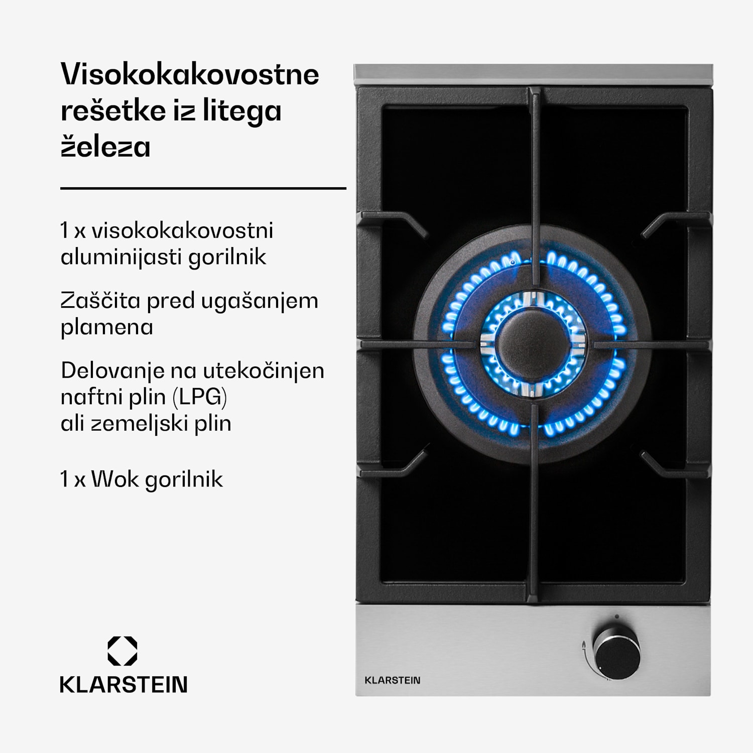 Alchemist, plinska kuhalna plošča, 1 vok gorilnik, steklokeramika 