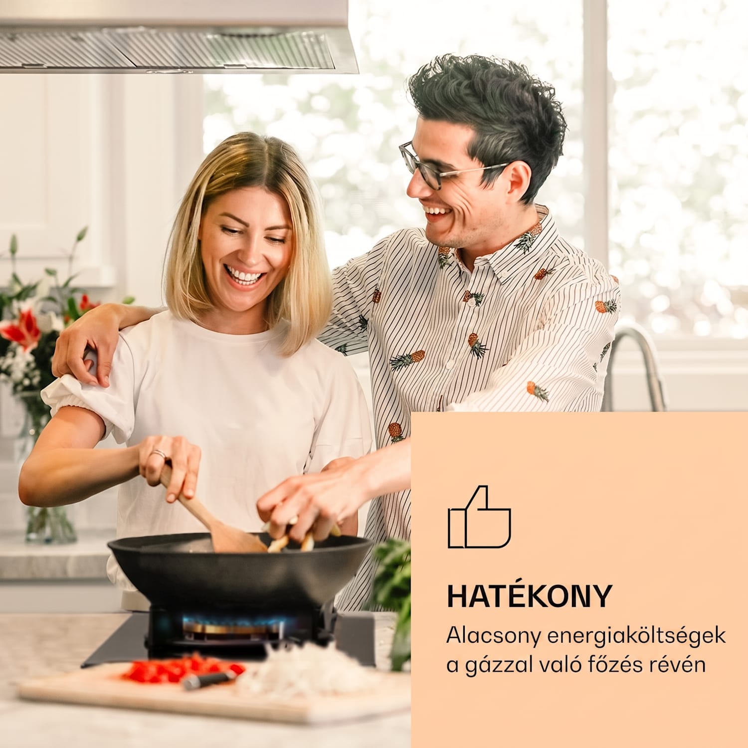 Goldflame, gázfőzőlap, 1 wok tűzhely, üvegkerámia 30 cm | 1 égő | Fekete