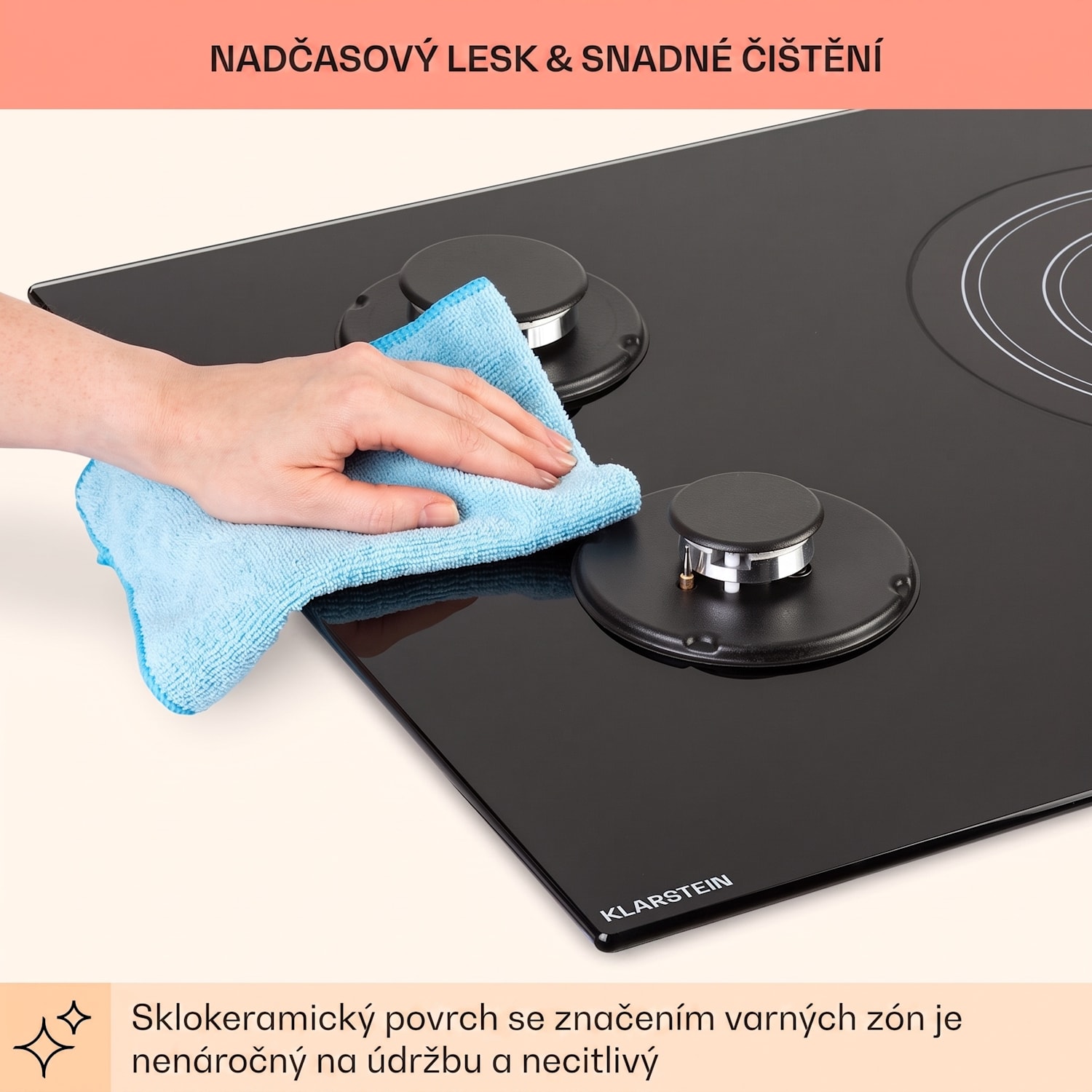 MultiChef 5, kombinovaná varná deska, plyn a sklokeramika, 5 zón 90 cm | Plynová a sklokeramická varná deska | Černá