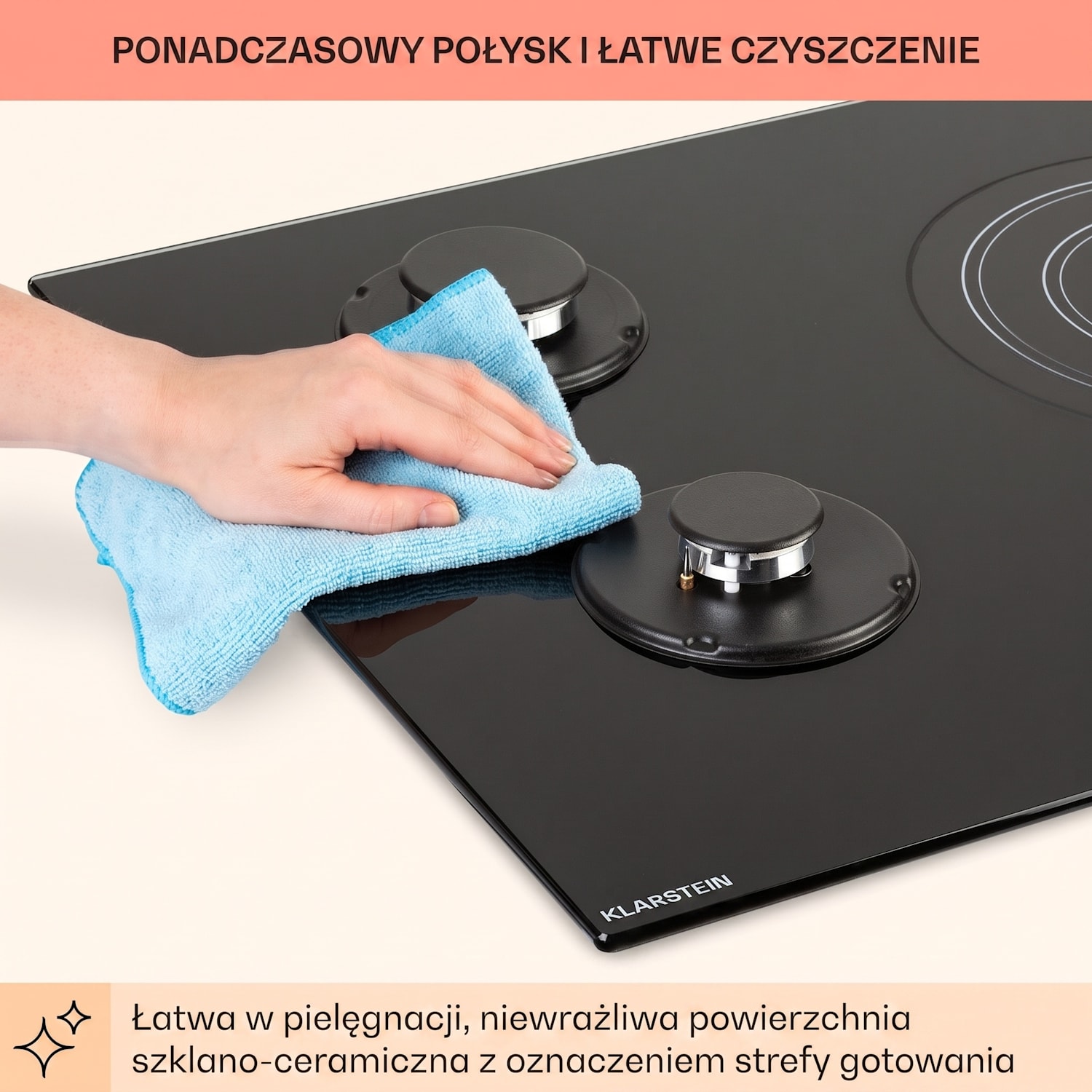 MultiChef 5, kombinowana płyta kuchenna, gaz/szkło ceramiczne, 5 pól grzewczych 90 cm | Płyta gazowa i ceramiczna | Czarny