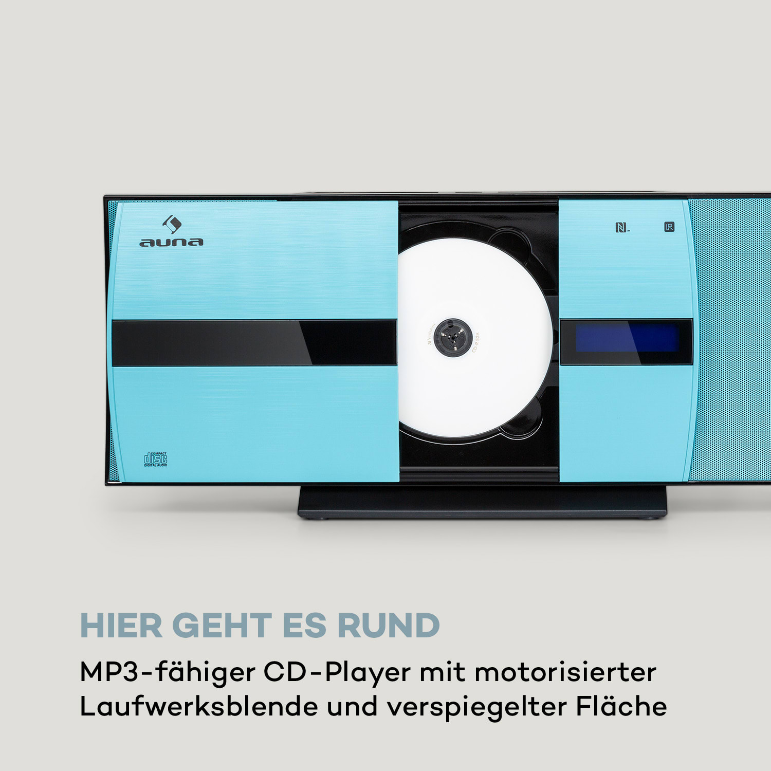 V-20 DAB Vertikal-Stereoanlage BT NFC CD MP3 USB DAB+ & UKW-Tuner Türkis