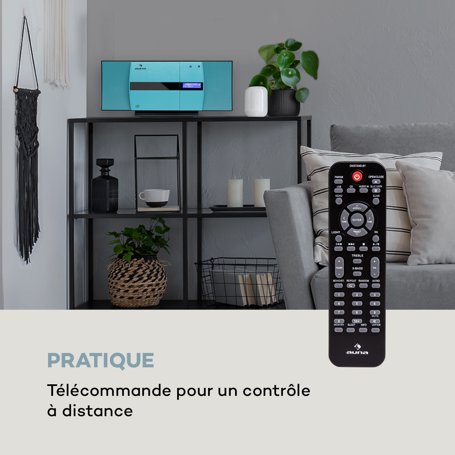 V-20 DAB Chaîne stéréo verticale Bluetooth NFC CD MP3 USB DAB+ & Tuner FM
