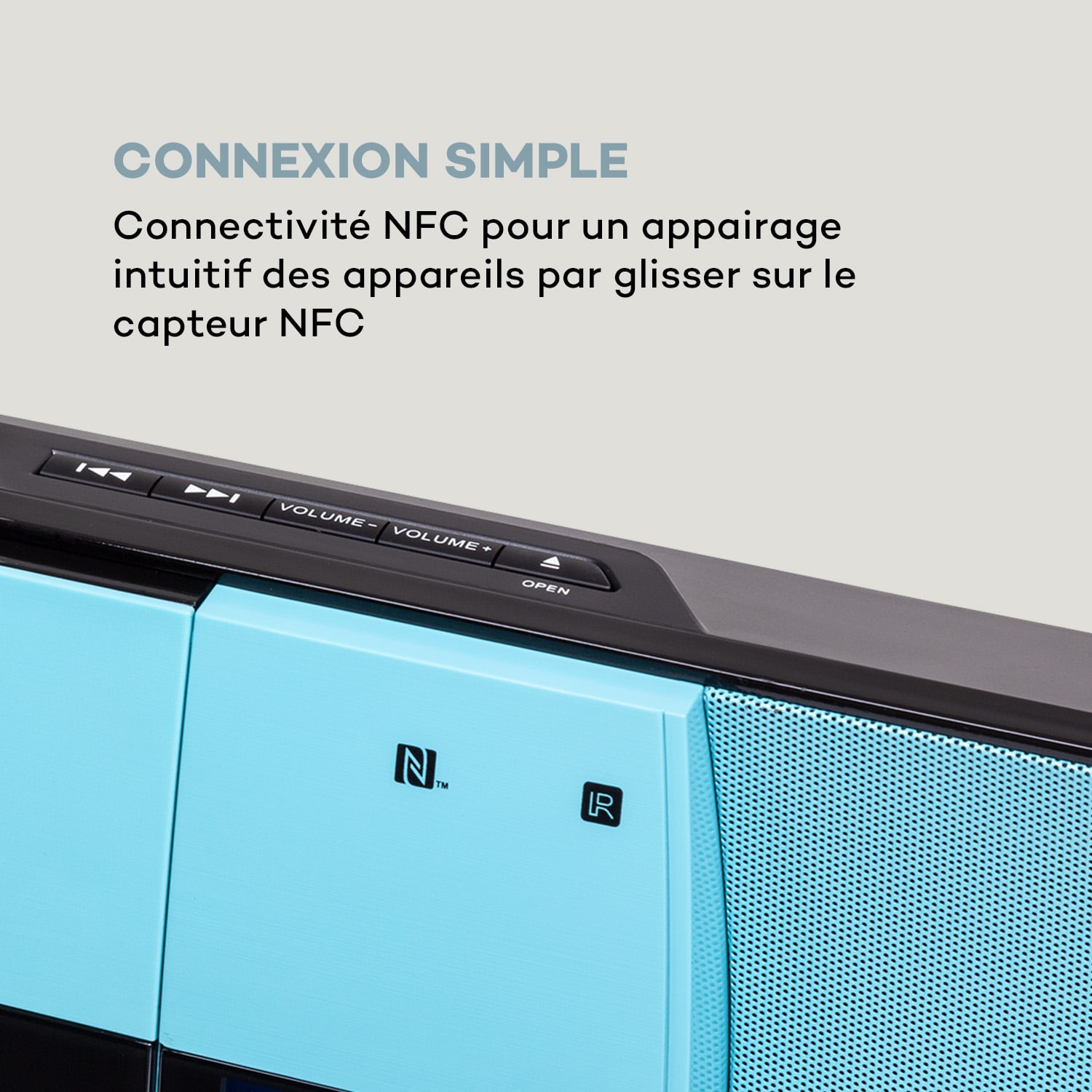 V-20 DAB Chaîne stéréo verticale Bluetooth NFC CD MP3 USB DAB+ & Tuner FM