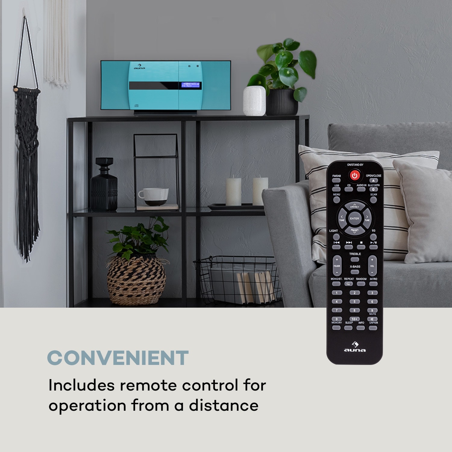 V-20 DAB, wieża stereo, Bluetooth, NFC, CD/USB, MP3, DAB+/FM