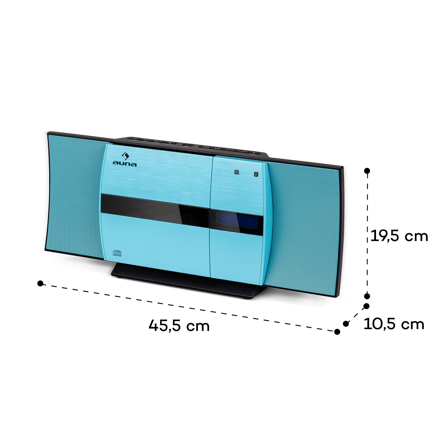 V-20 DAB Chaîne stéréo verticale Bluetooth NFC CD MP3 USB DAB+ & Tuner FM 