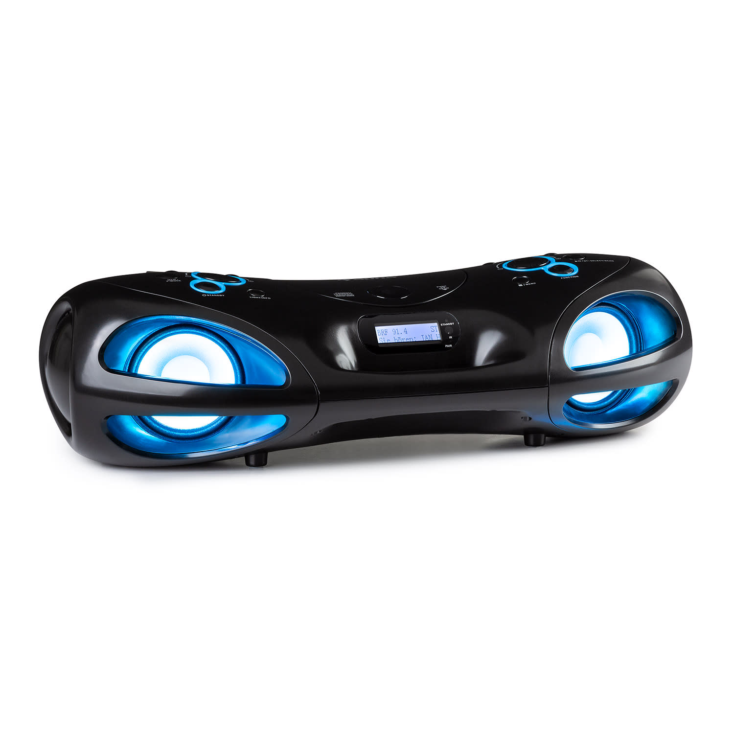 Boombox DAB Spacewoofer Lecteur CD DAB+ FM Bluetooth Télécommande LED 