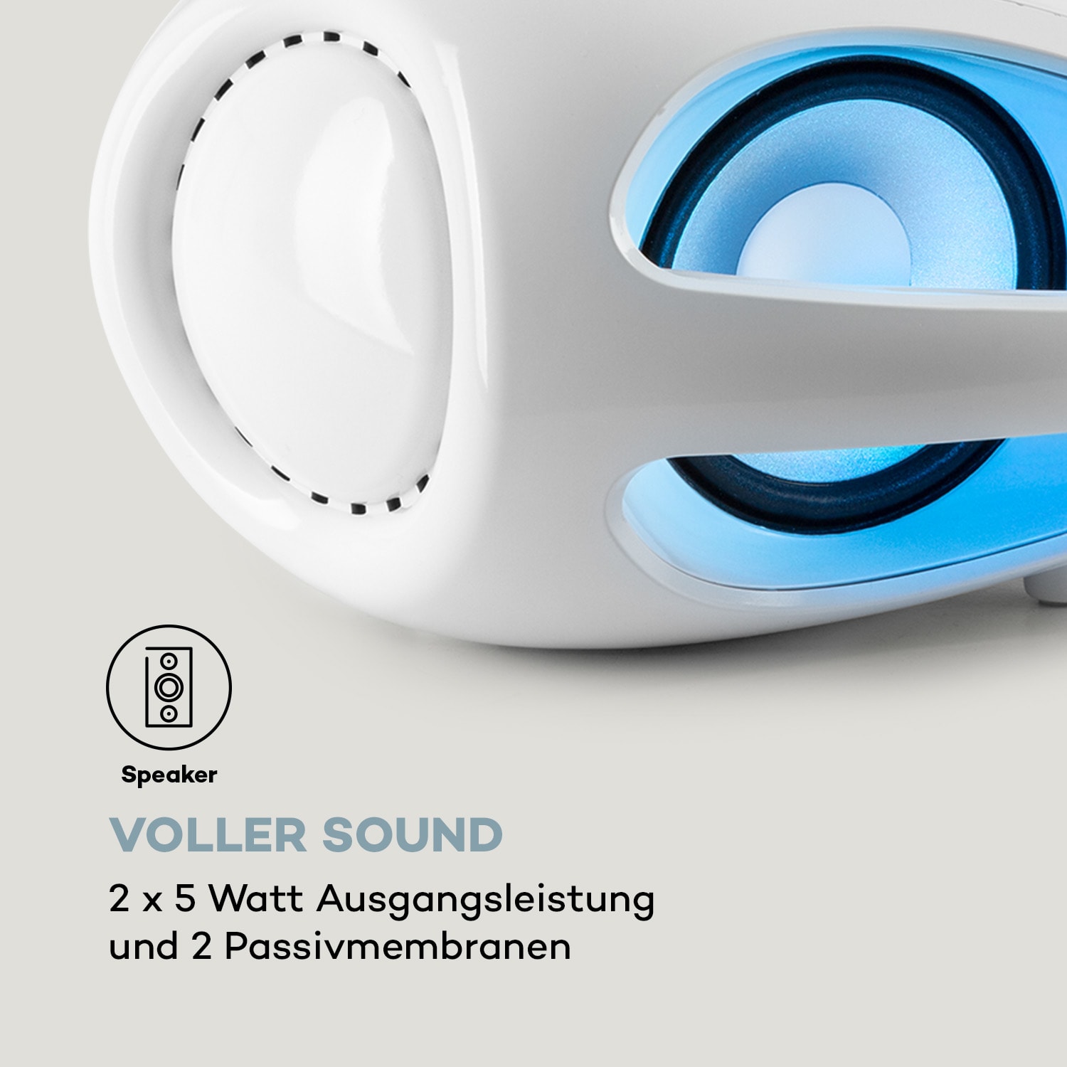 Spacewoofer DAB Boombox CD-Player DAB+ UKW Bluetooth Fernbedienung LED 