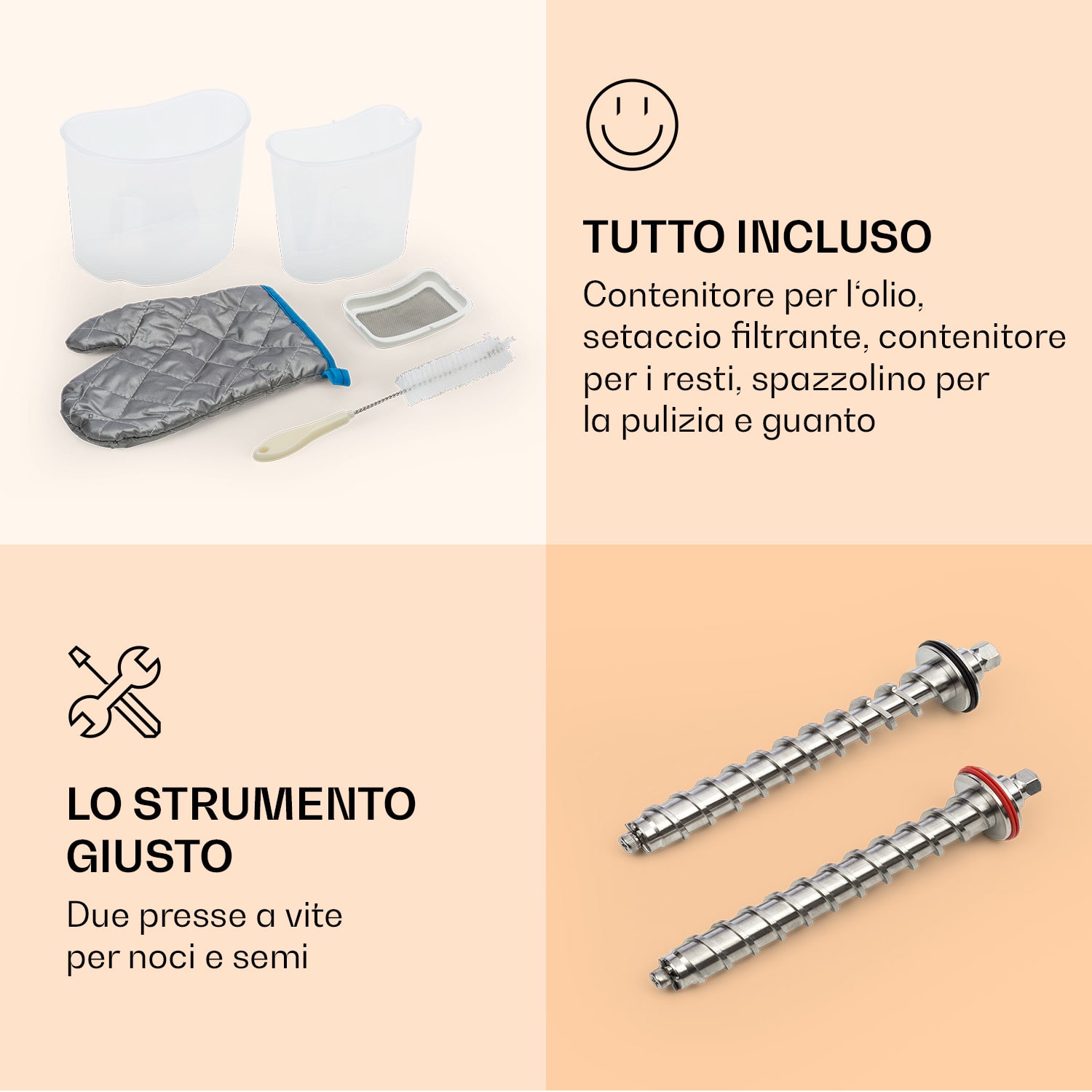 Olivia Pressa per olio Pressa a freddo 650W 700g 2 coclee trasportatrici Rosso
