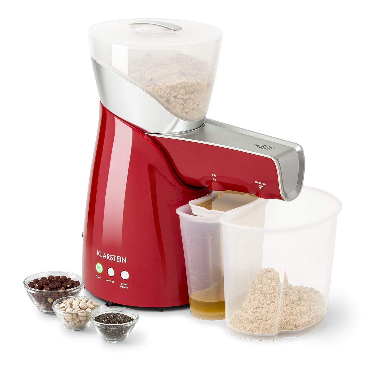 Olivia Pressa per olio Pressa a freddo 650W 700g 2 coclee trasportatrici Rosso